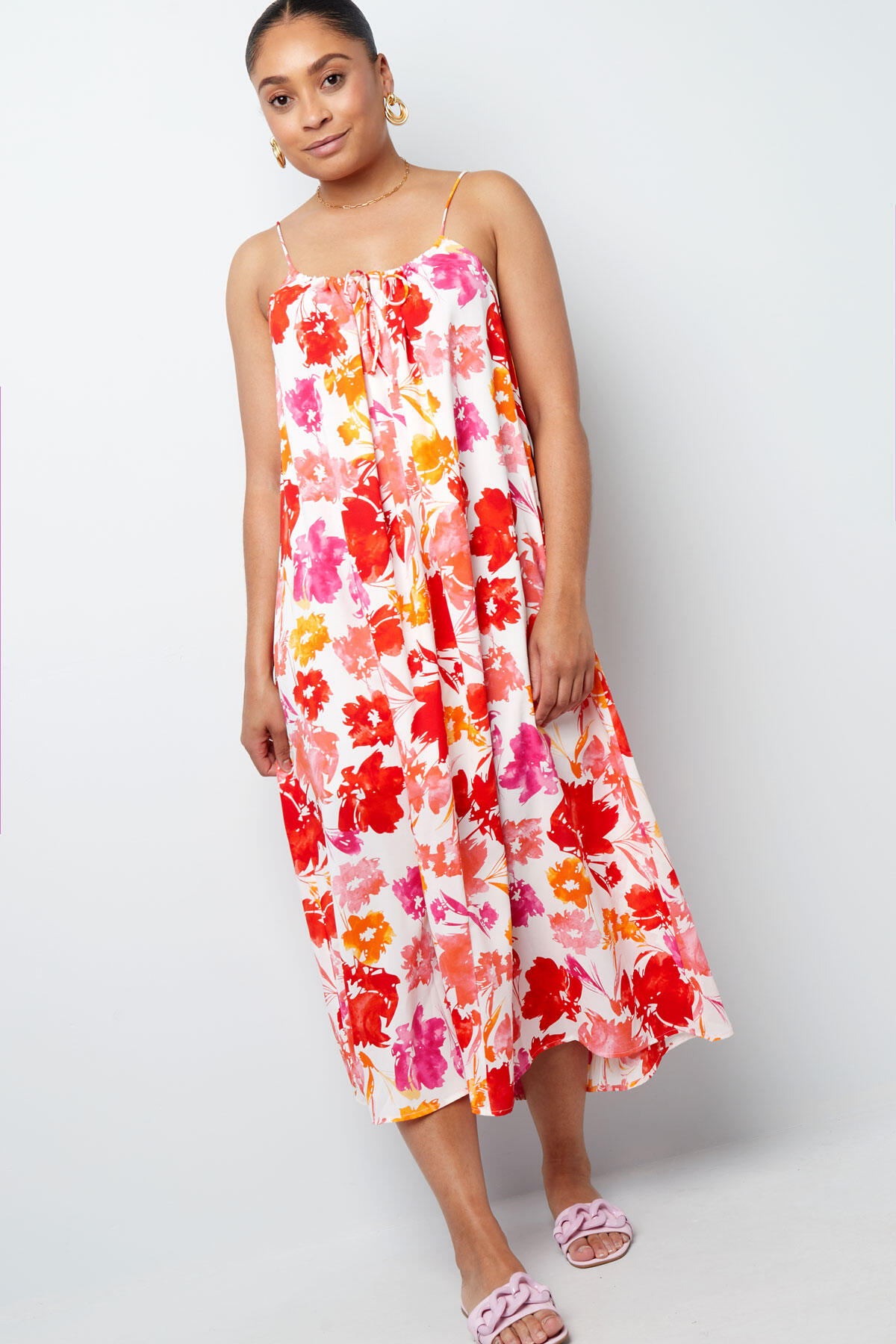 Vestido estampado floral - rosa/naranja Imagen2