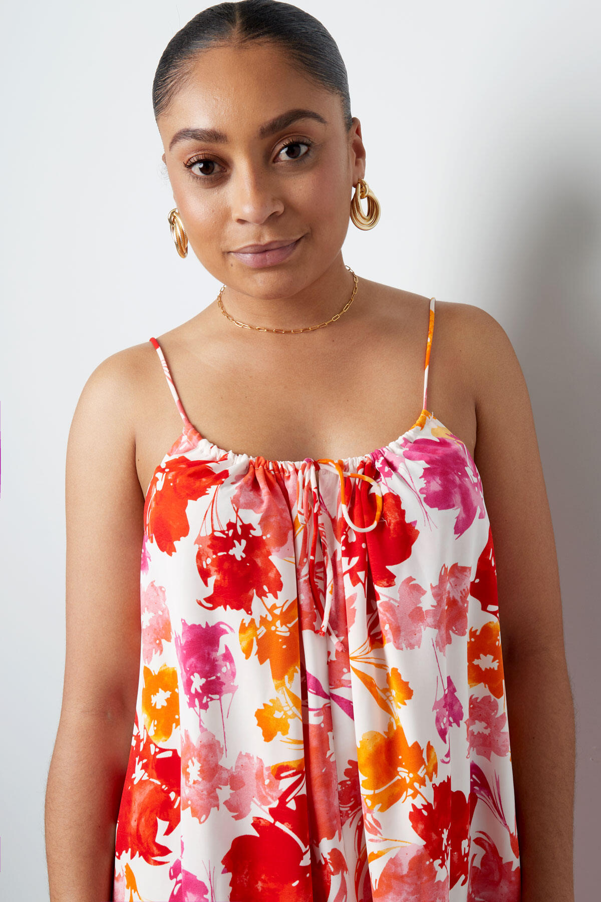 Vestido estampado floral - rosa/naranja h5 Imagen4