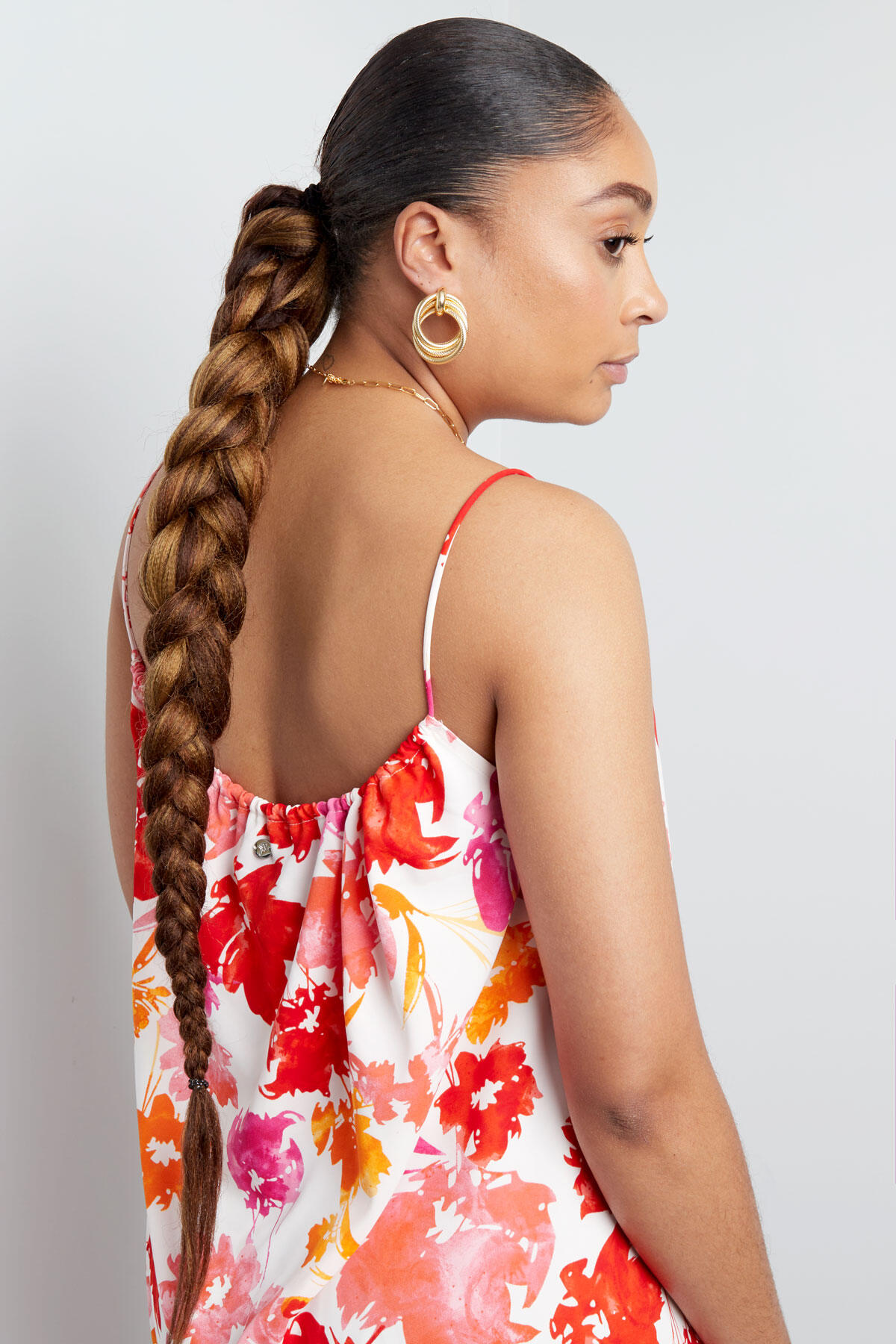 Vestido estampado floral - rosa/naranja h5 Imagen6