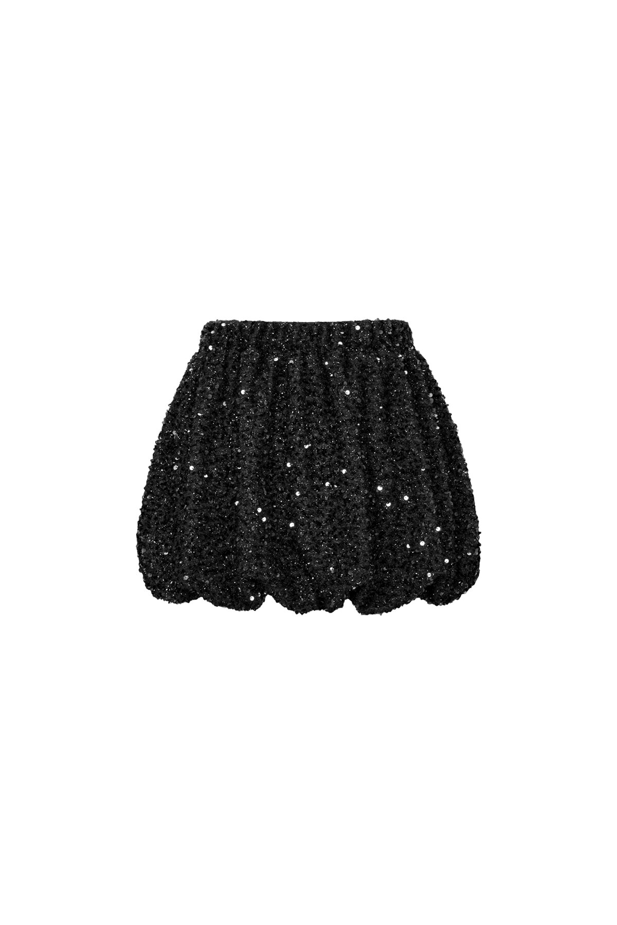 Gonna corta donna in fibra di poliestere tessuta elegante paillettes 2