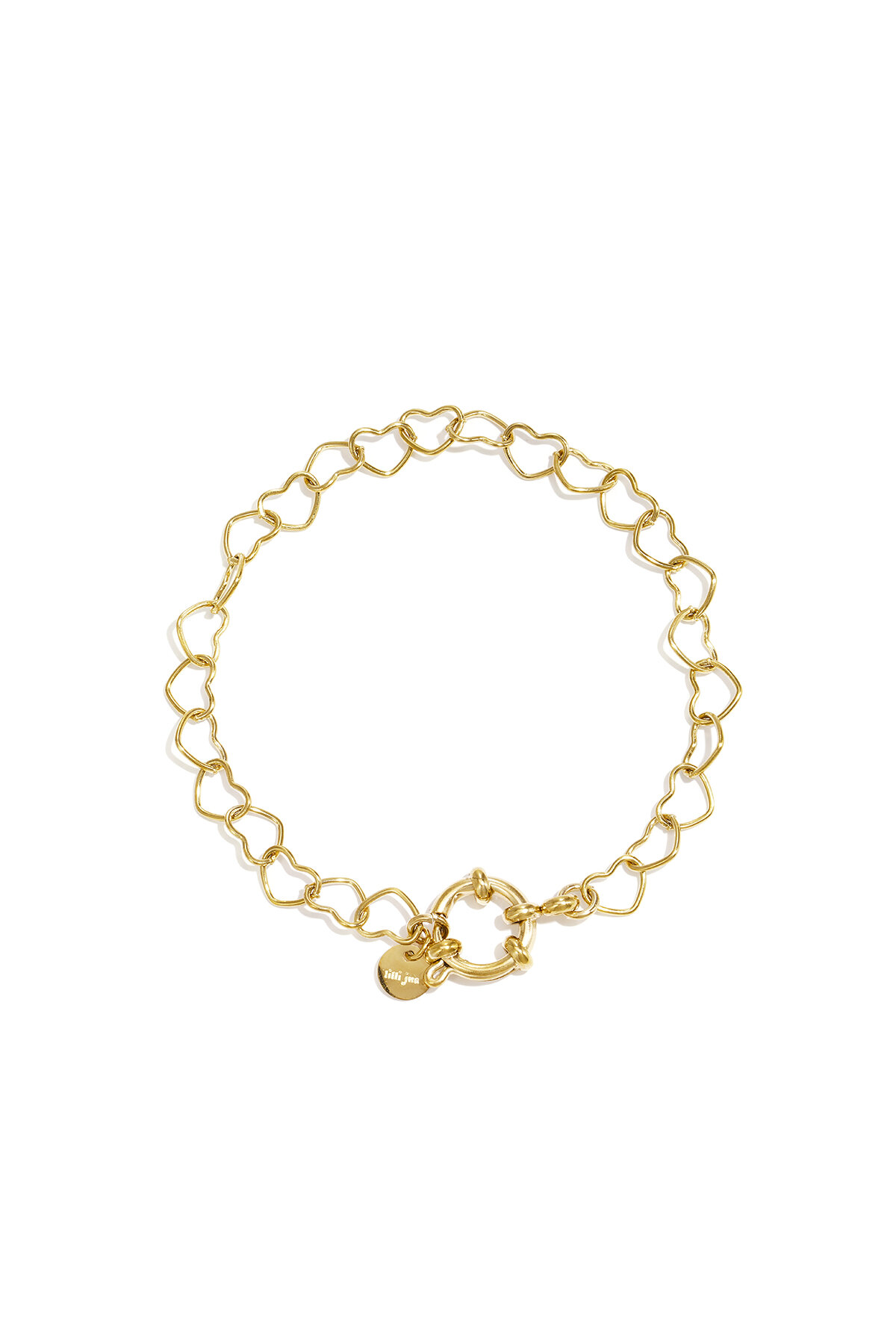 Bracciale con chiusura frontale e maglie a forma di cuore 2