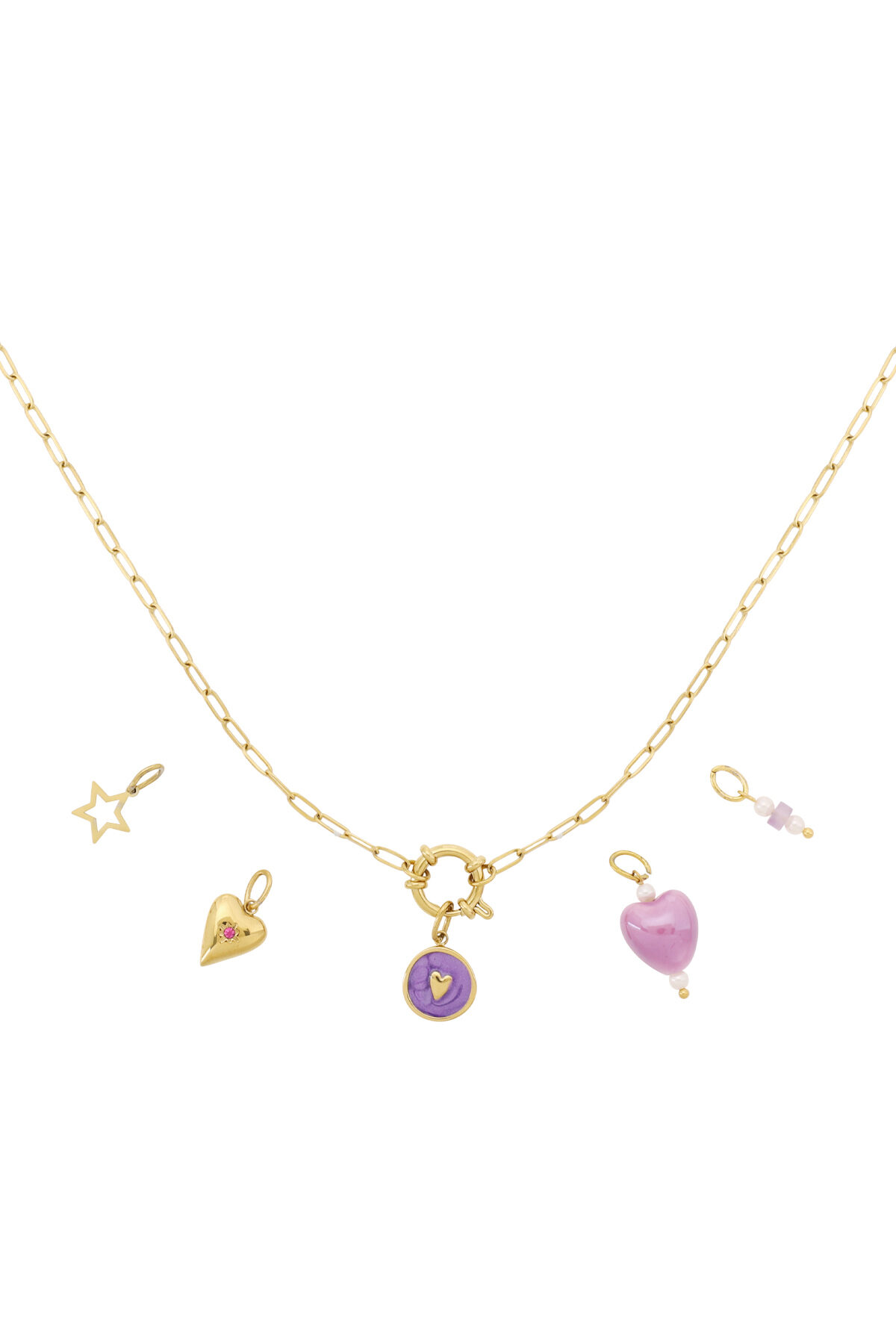 Purple heart DIY necklace h5 