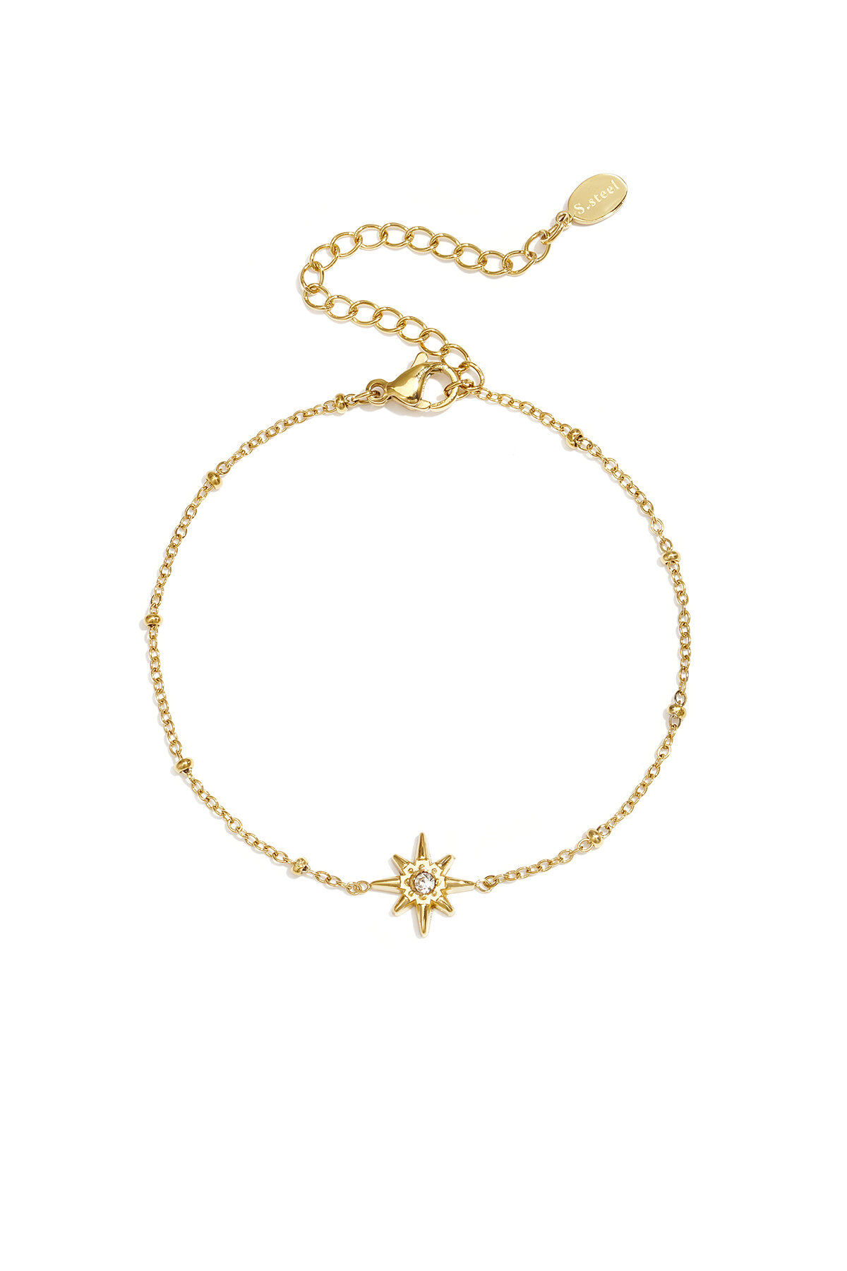 Bracelet with beads and shooting star with stone 2