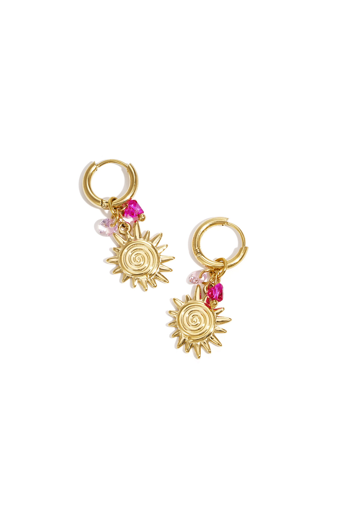 Earrings with sun charm and beads 2