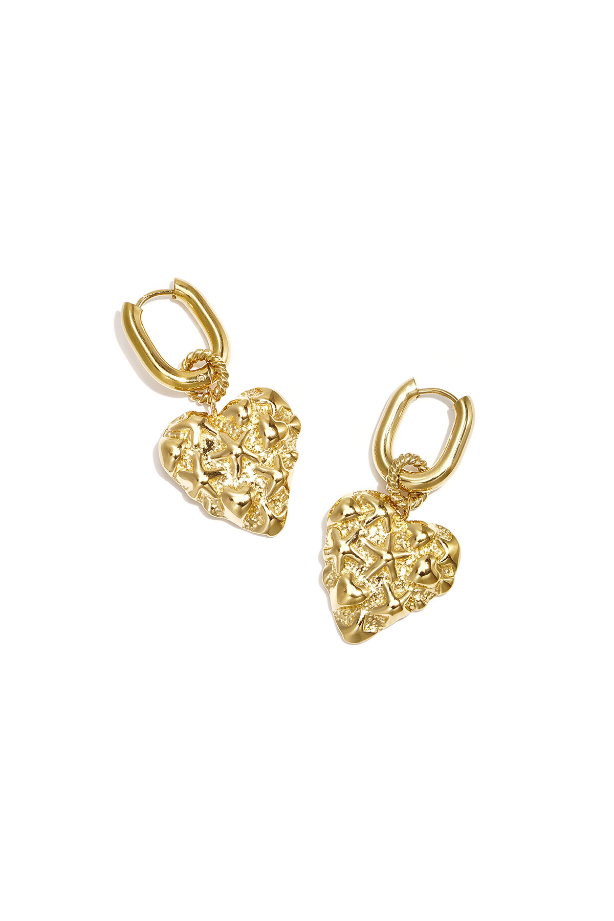 Pendientes de forma cuadrada redondeada con forma de corazón y estrella. 2