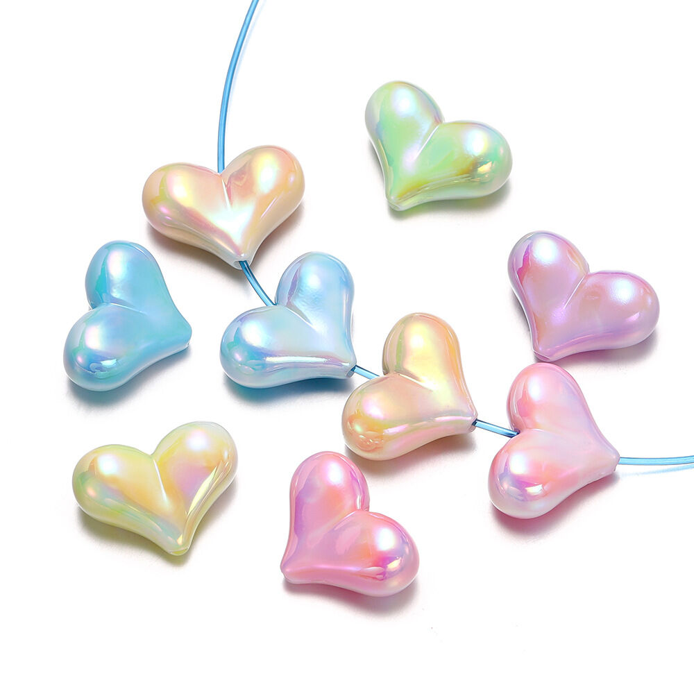 Bunte UV-Acrylperlen zum Selbermachen in Herzform