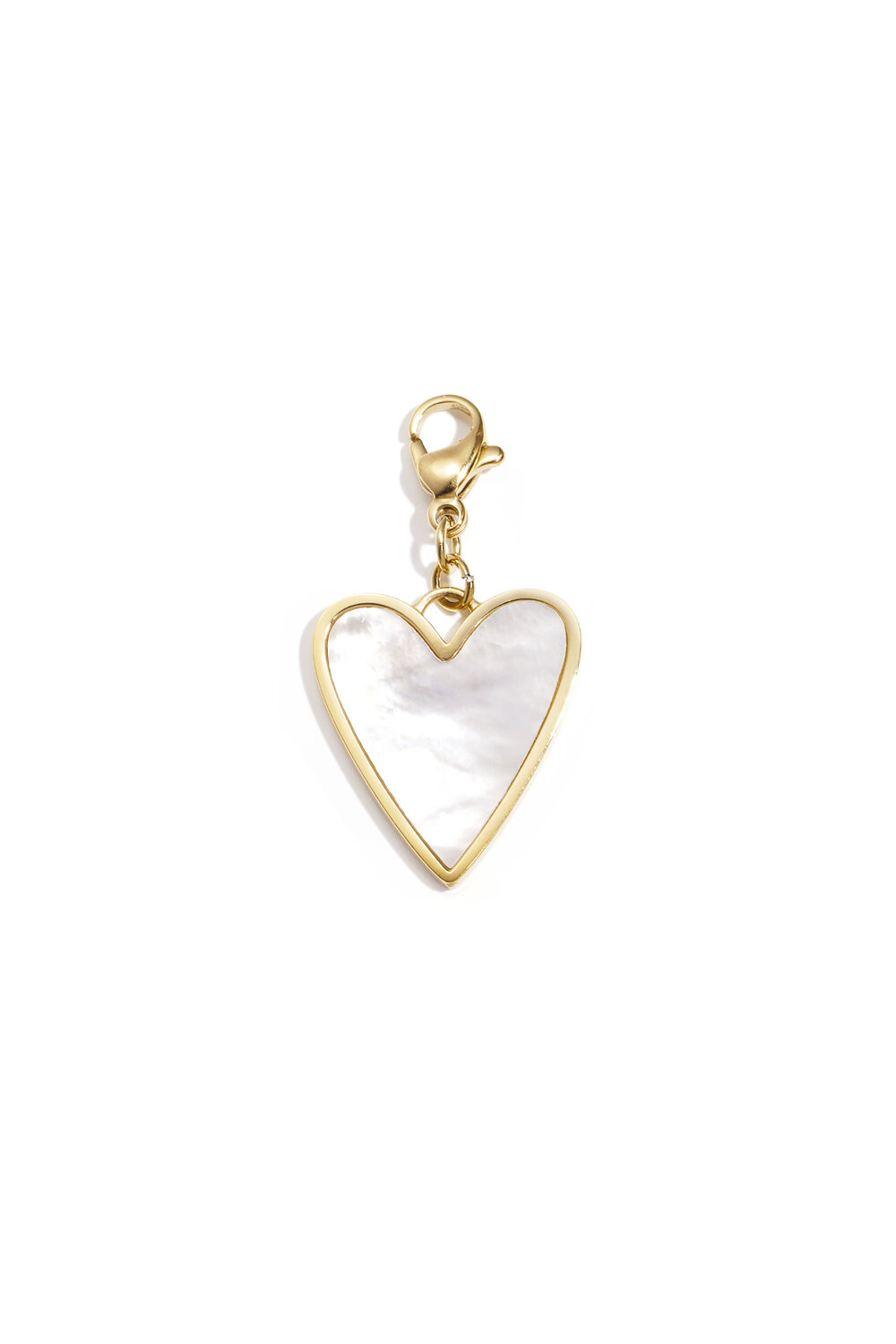 Colgante de joyería con forma de corazón de nácar hecho a mano.