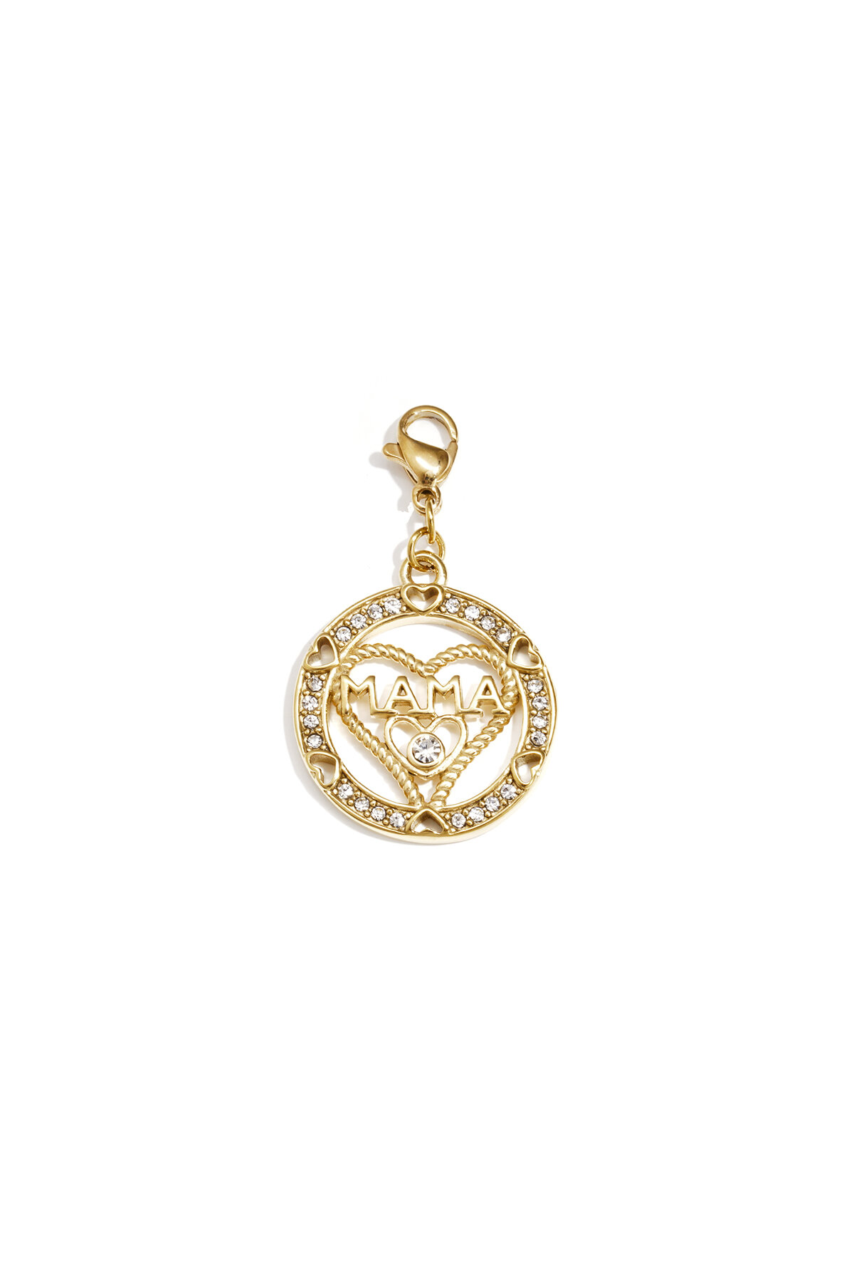 Jewelry charm mom in heart with rhinestones DIY h5