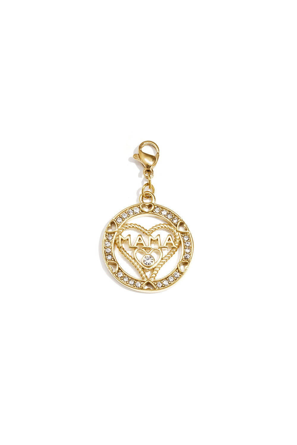 Jewelry charm mom in heart with rhinestones DIY