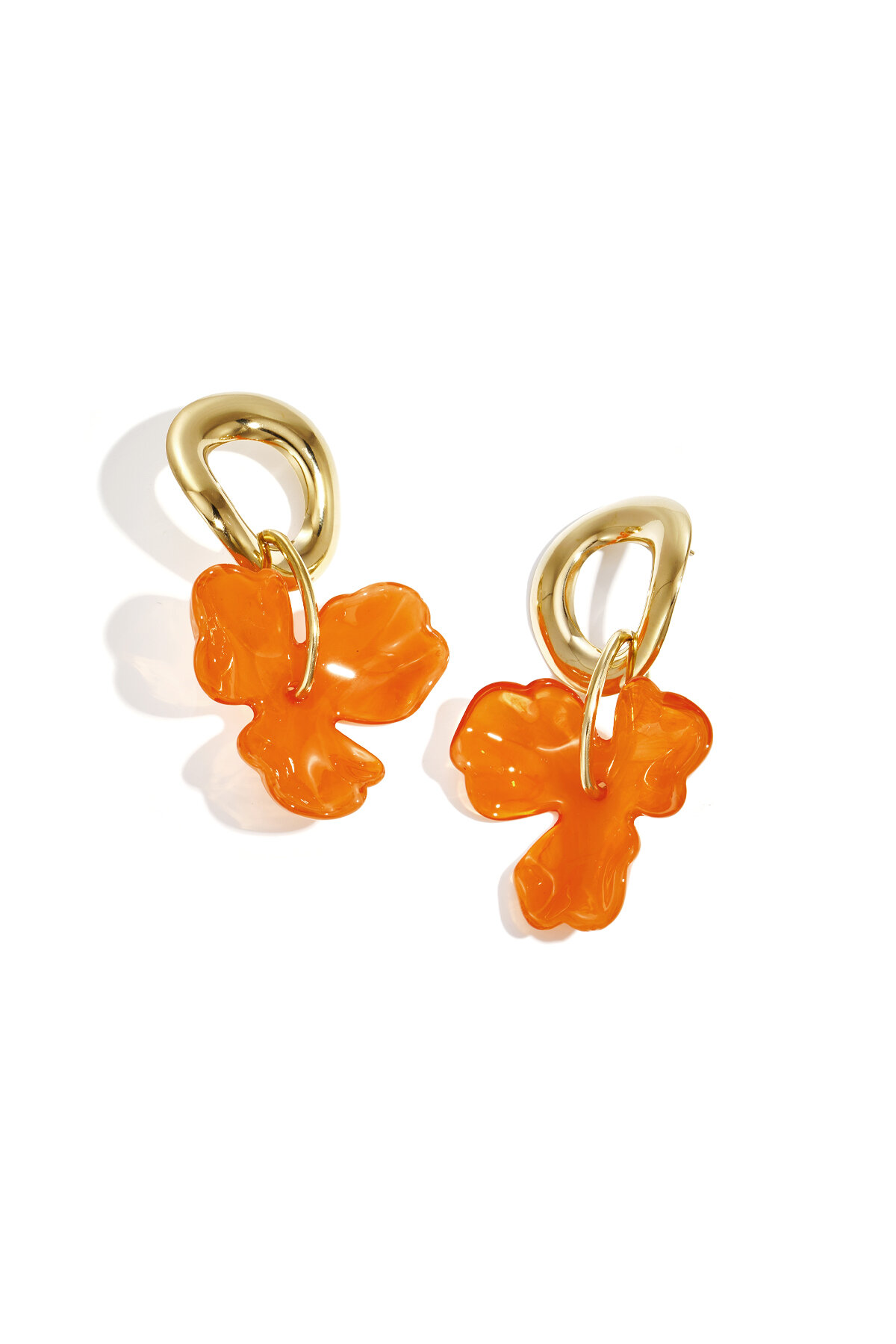 Round earrings with hanging flower Picture5