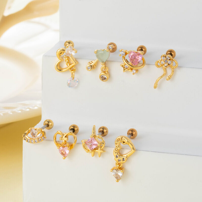 1 Piece Chic Heart Titanium Steel Zircon Women's Stud Earrings h5 Picture4