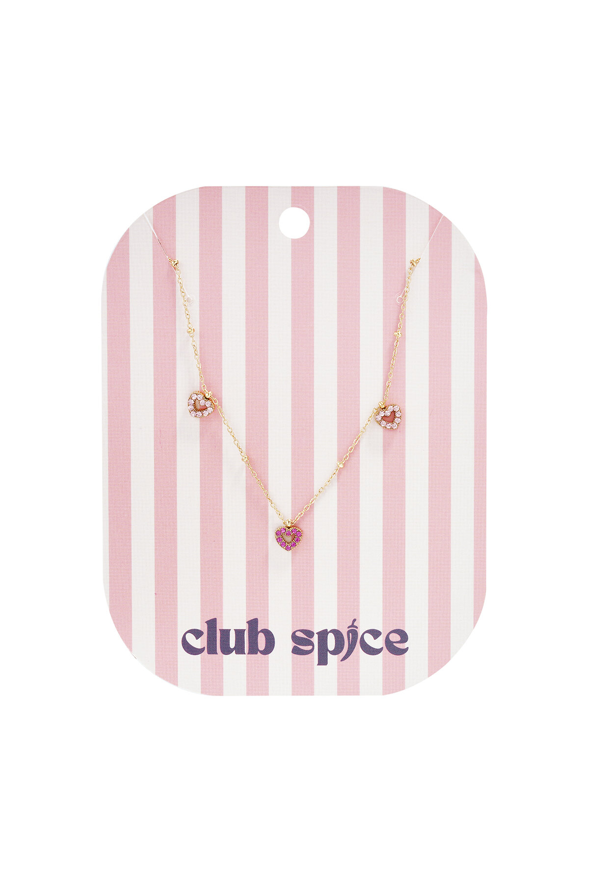Necklace with pink stones in hearts h5 Picture3