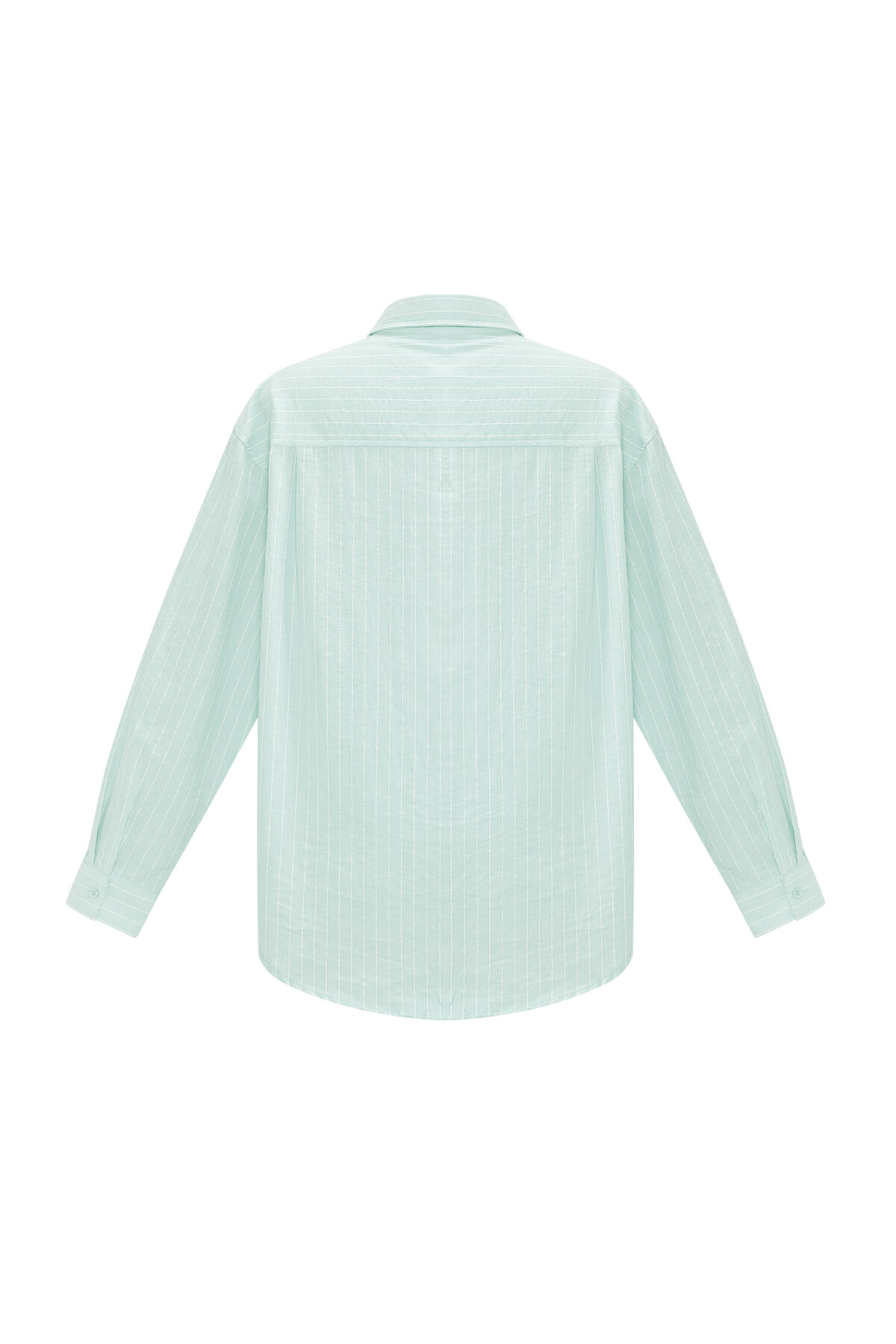 Cotton Woven Women's Blouse Casual Stripes Heart Ruffle Detail h5Picture3