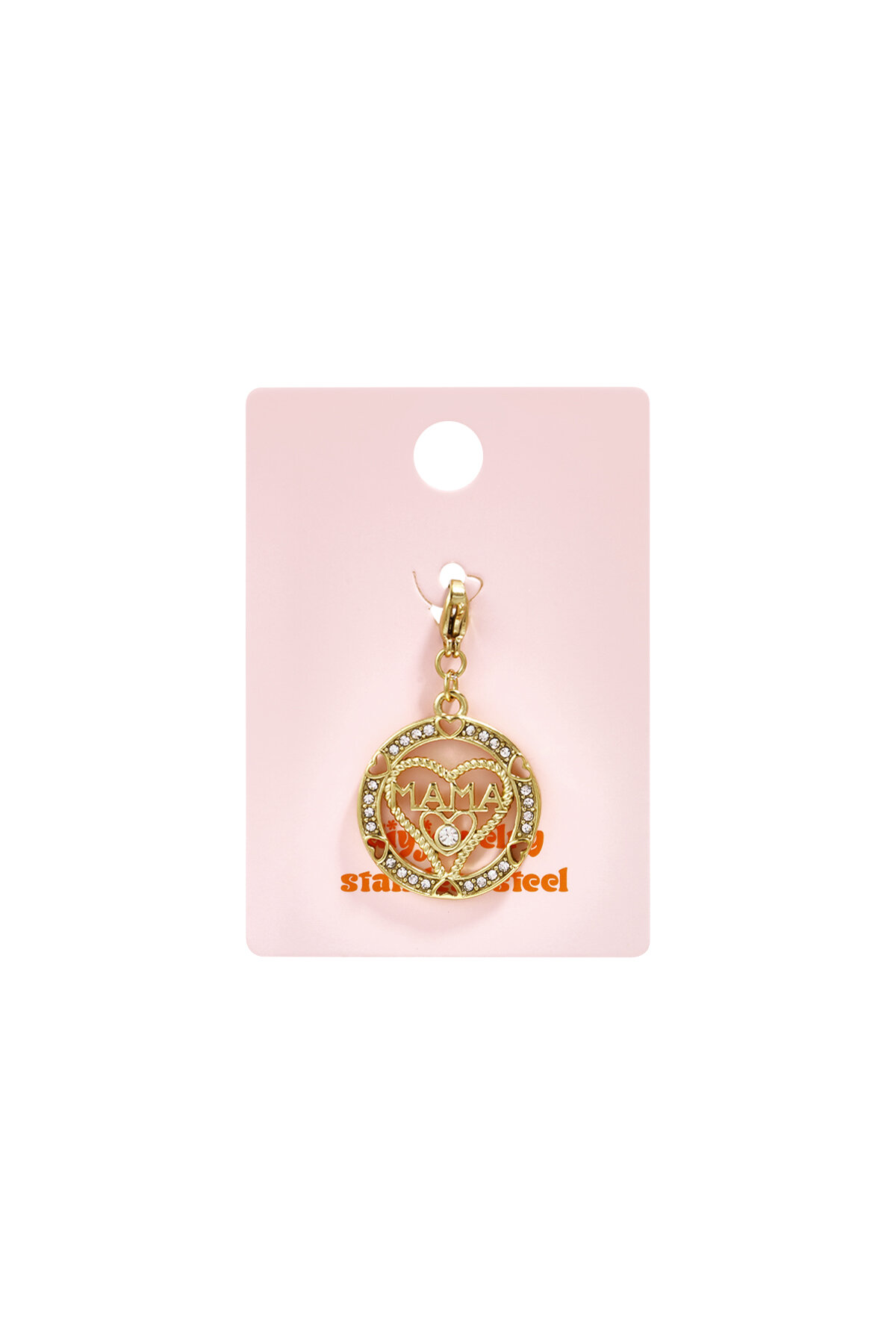 Jewelry charm mom in heart with rhinestones DIY h5 Picture4