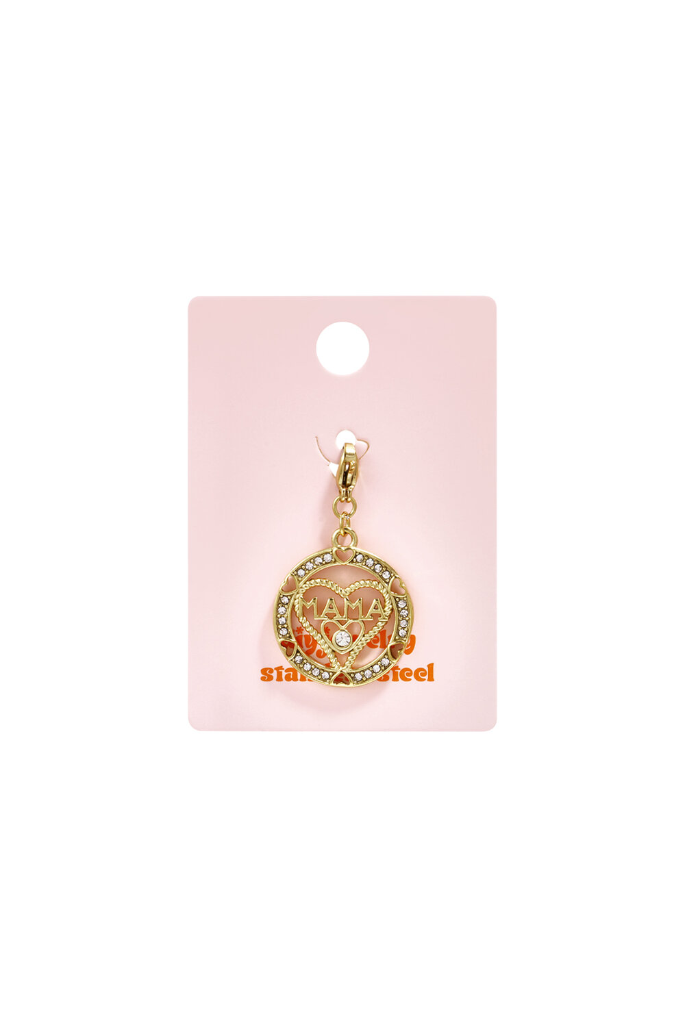 Jewelry charm mom in heart with rhinestones DIY h5Picture4