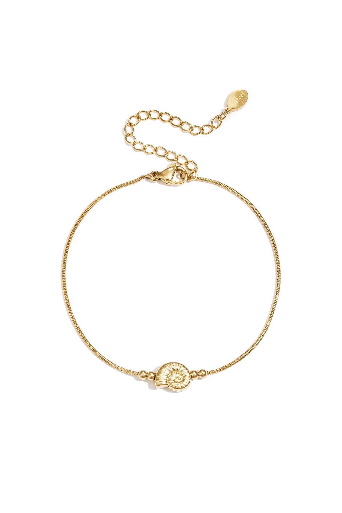Minimalist bracelet with spiral shell 2