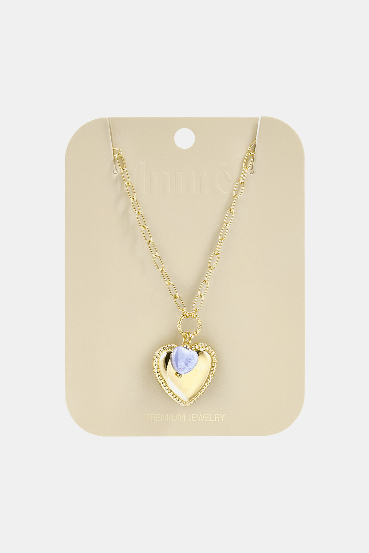 Necklace with heart pendant and bead on a ring h5 Picture4