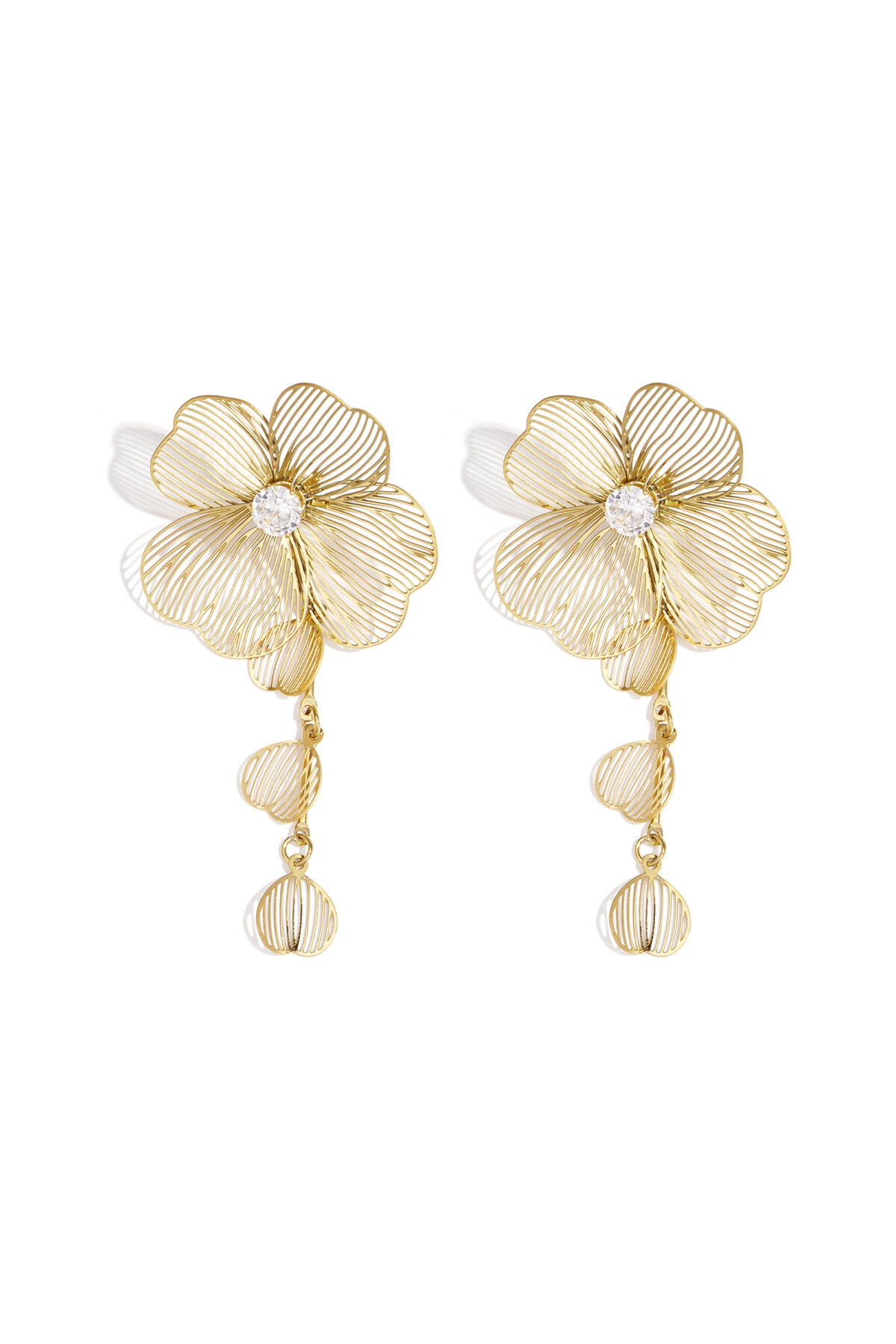 Stainless Steel Dangle Earrings Flower Casual Daily Simple Series Women's jewelry h5 