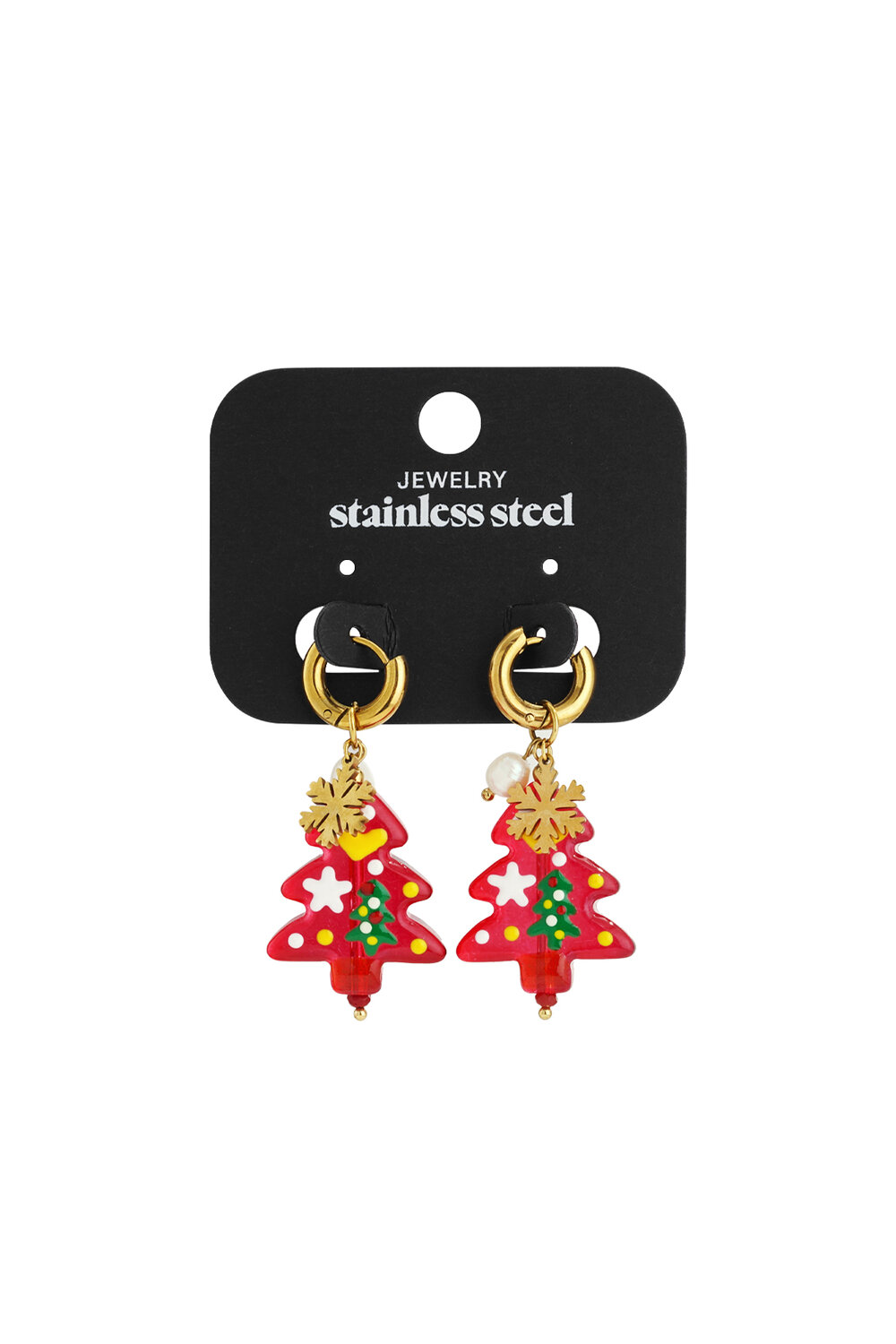 Stainless Steel Drop Earrings plant Casual Christmas Simple Series Women's jewelry h5Picture5