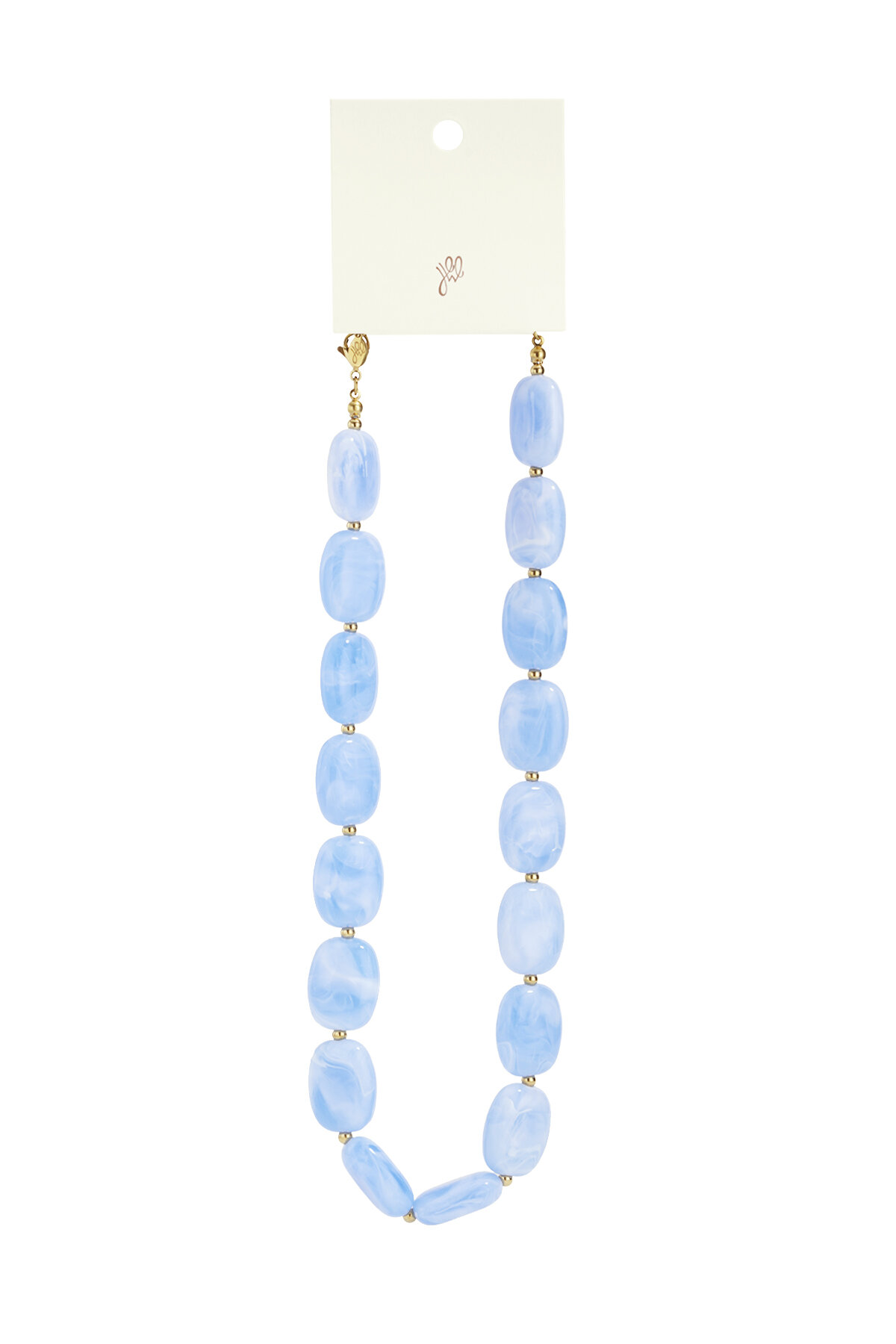 Necklace with squoval beads Picture7