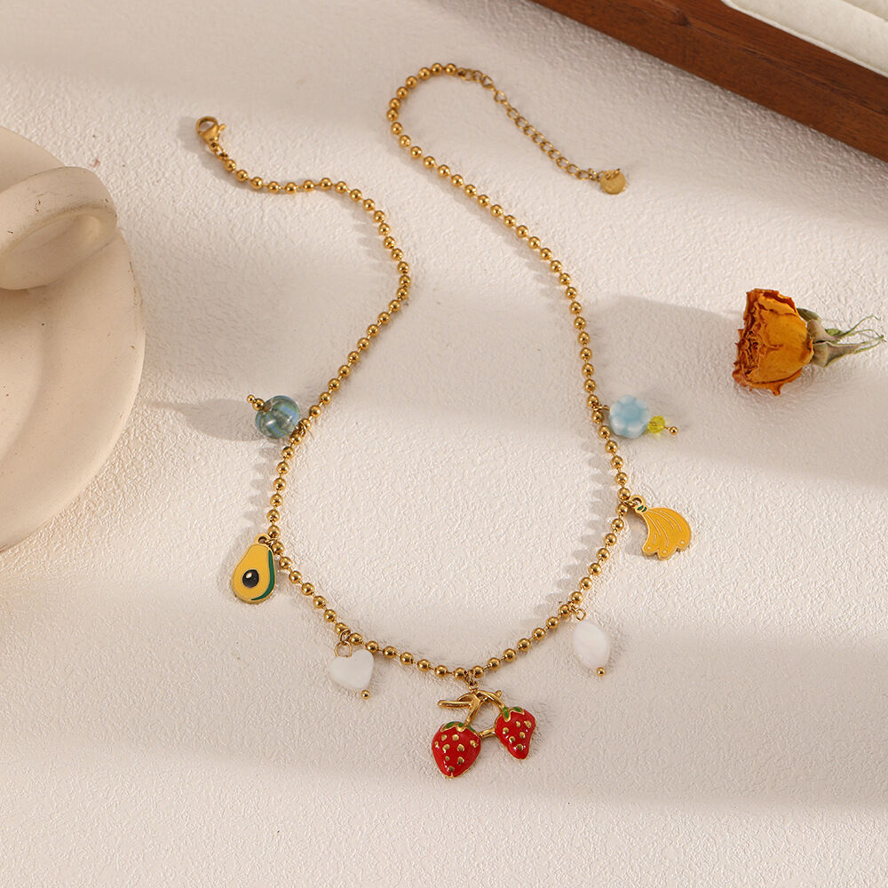 1 Piece Sweet Fruit Stainless Steel Waterproof Women's Pendant Necklaces Picture3