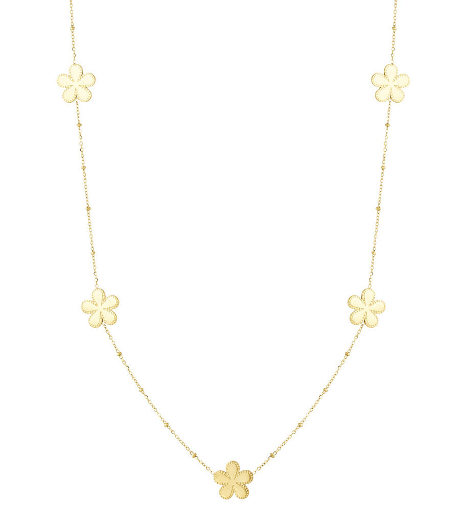 collar largo con bolas y flores. h5 