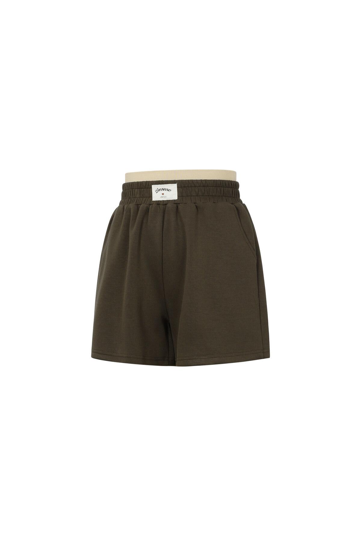 Knitted Polyester Fiber Women's Casual Shorts Sporty Solid Color h5 Picture2