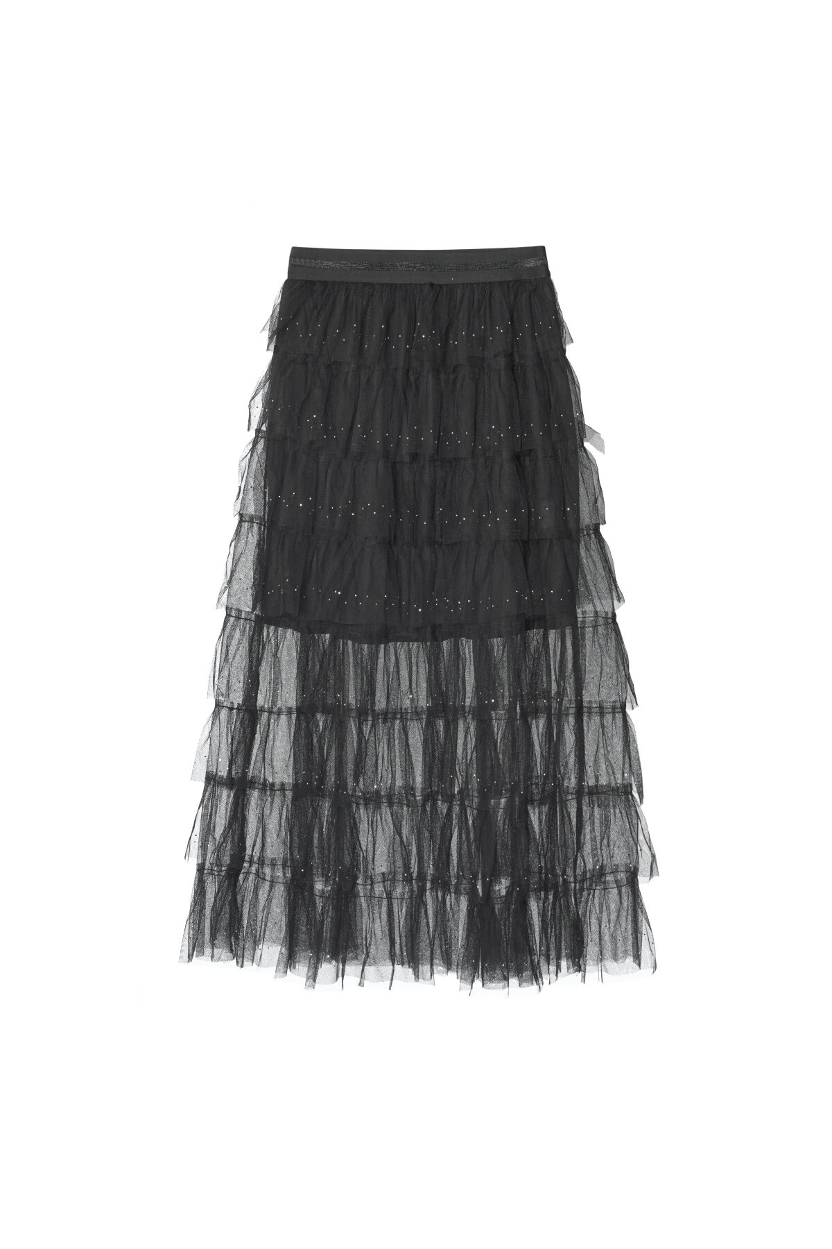 Polyester Women's Tiered Skirt Casual 2