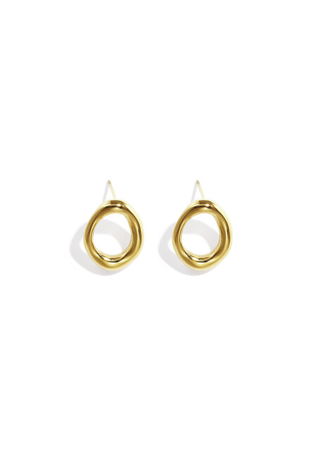 Boucles d'oreilles puces en acier inoxydable, style rond, collection décontractée et simple pour femmes