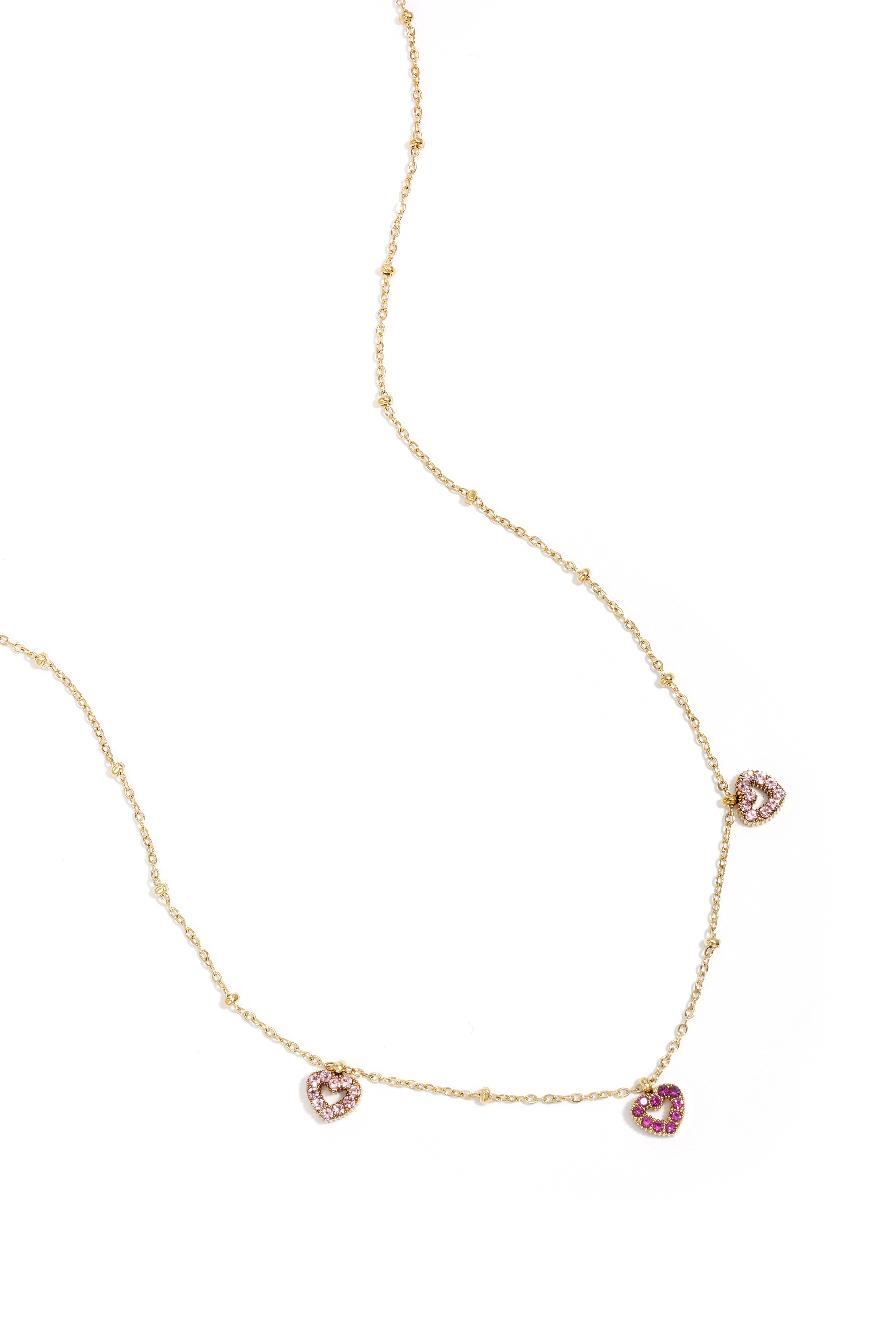 Necklace with pink stones in hearts h5 