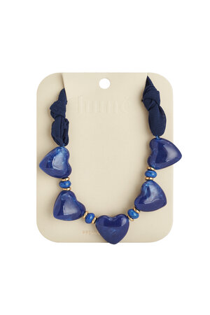 Fabric necklace with heart beads h5 Picture4