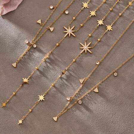 Shinning Sun Stainless Steel Gold Color Women's Pendant Necklaces