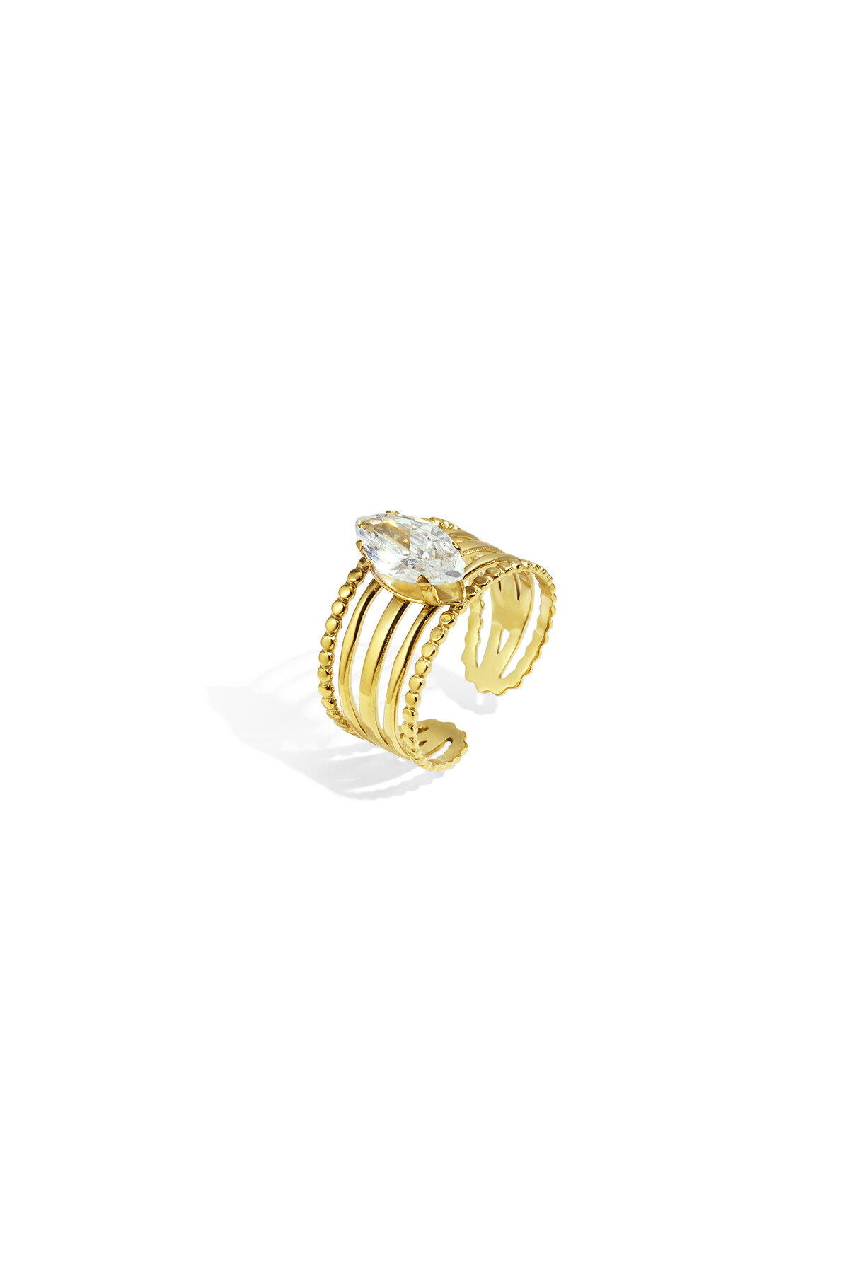 Stainless Steel Gemstone Rings lines Casual Daily Simple Series Women's jewelry h5 