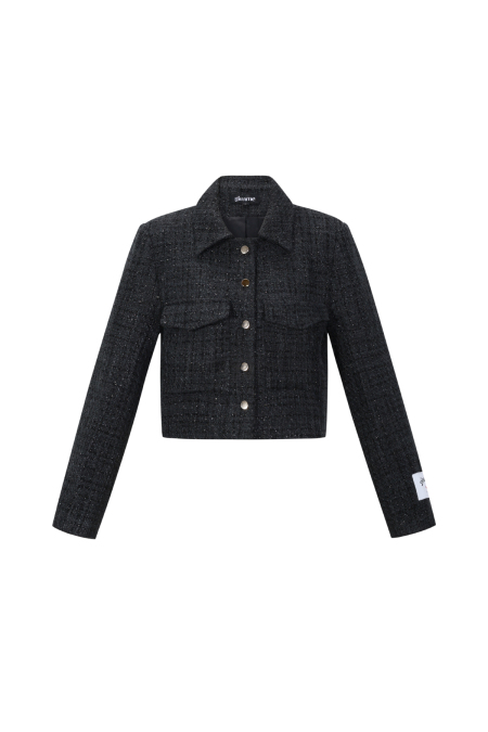 Gewebte Polyesterfasern Damenjacke Elegantes Karomuster Statement 2