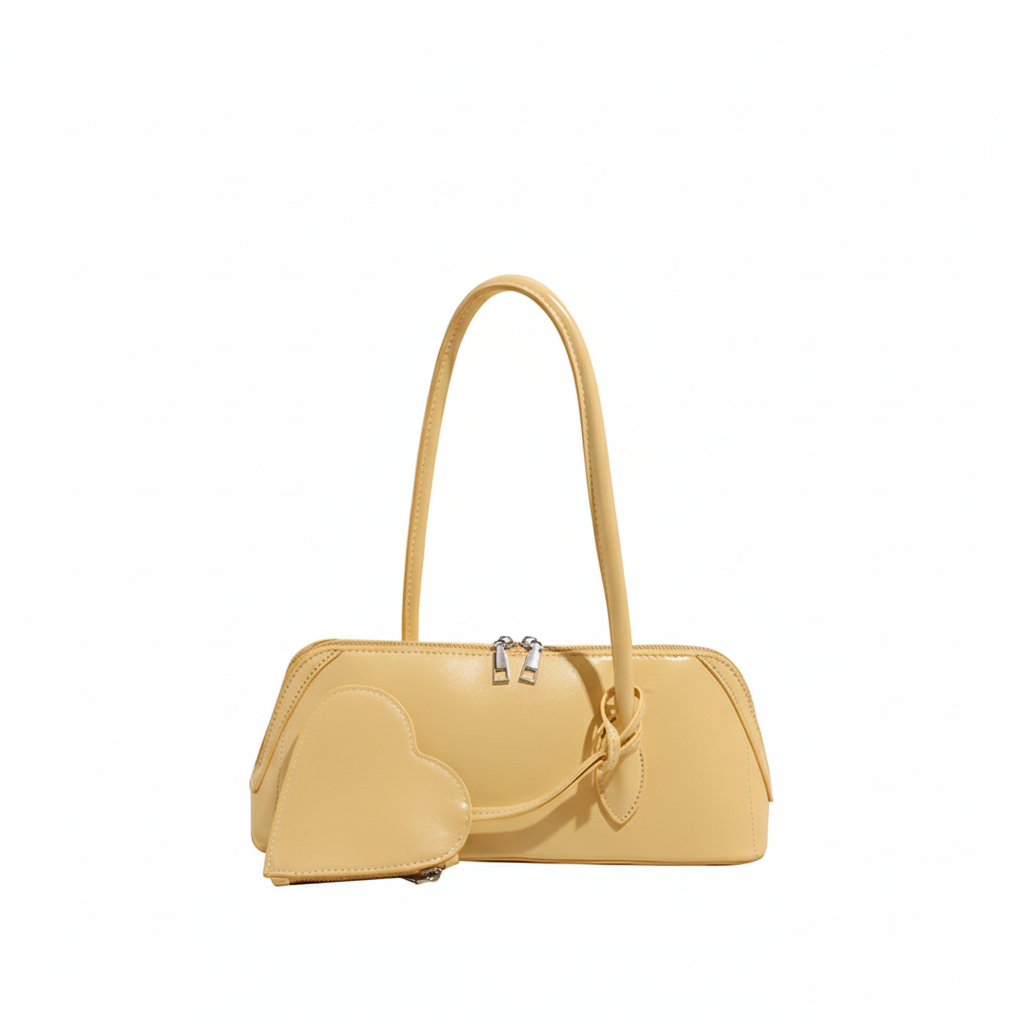 1 Piece Simple  Elegant Heart Solid Color PU Women's Shoulder Bags