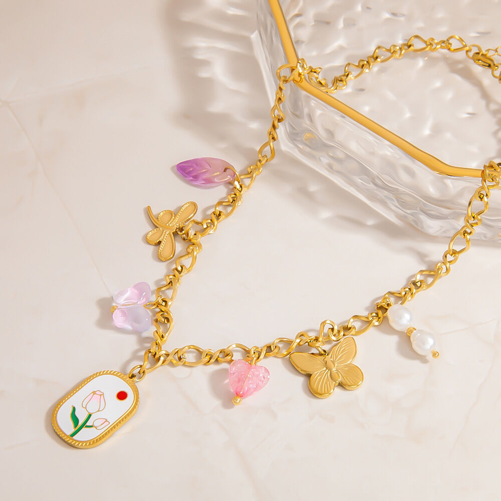 Cute Fruit Stainless Steel Waterproof Gold Color Pendant Necklaces Picture6