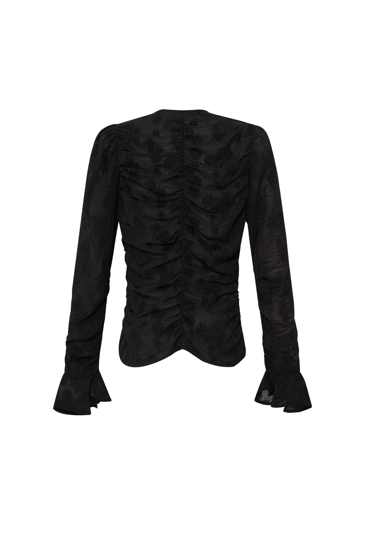 Polyester Damen Langarm-Oberteil Gerüschtes Design h5 Bild3