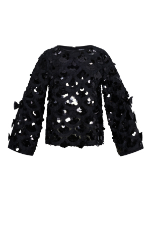 Woven Polyester Fiber Vrouwen Lange Mouwen Tops Elegant Sequins Statement h5
