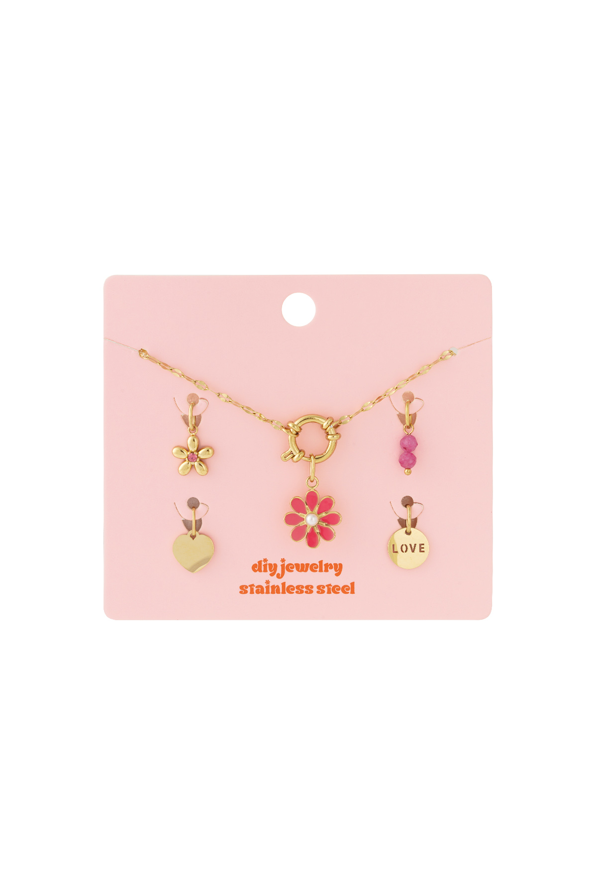 Red flower DIY necklace Picture4