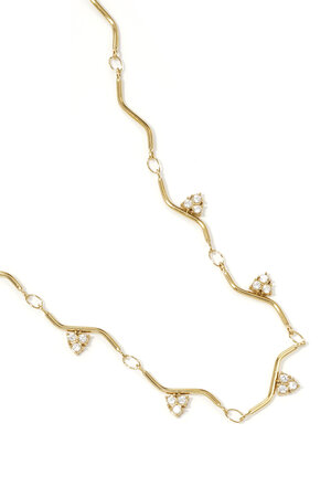 Collana con motivo a zigzag e pietre h5 Immagine2