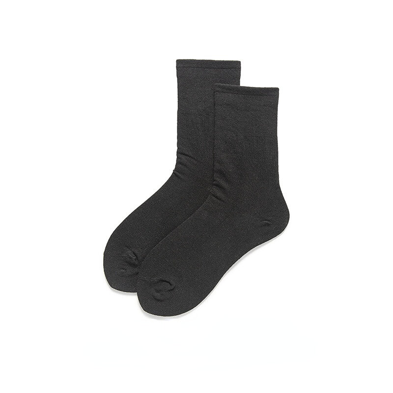 1 paire de chaussettes mi-mollet basiques et polyvalentes de couleur unie