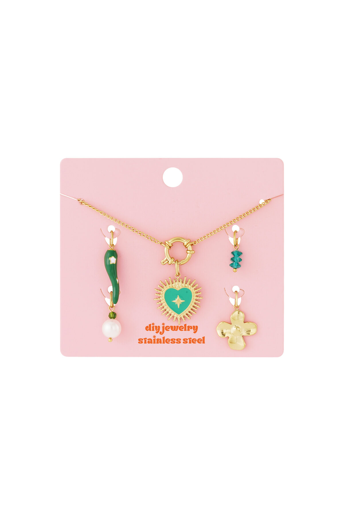 Green heart DIY necklace h5 Picture4