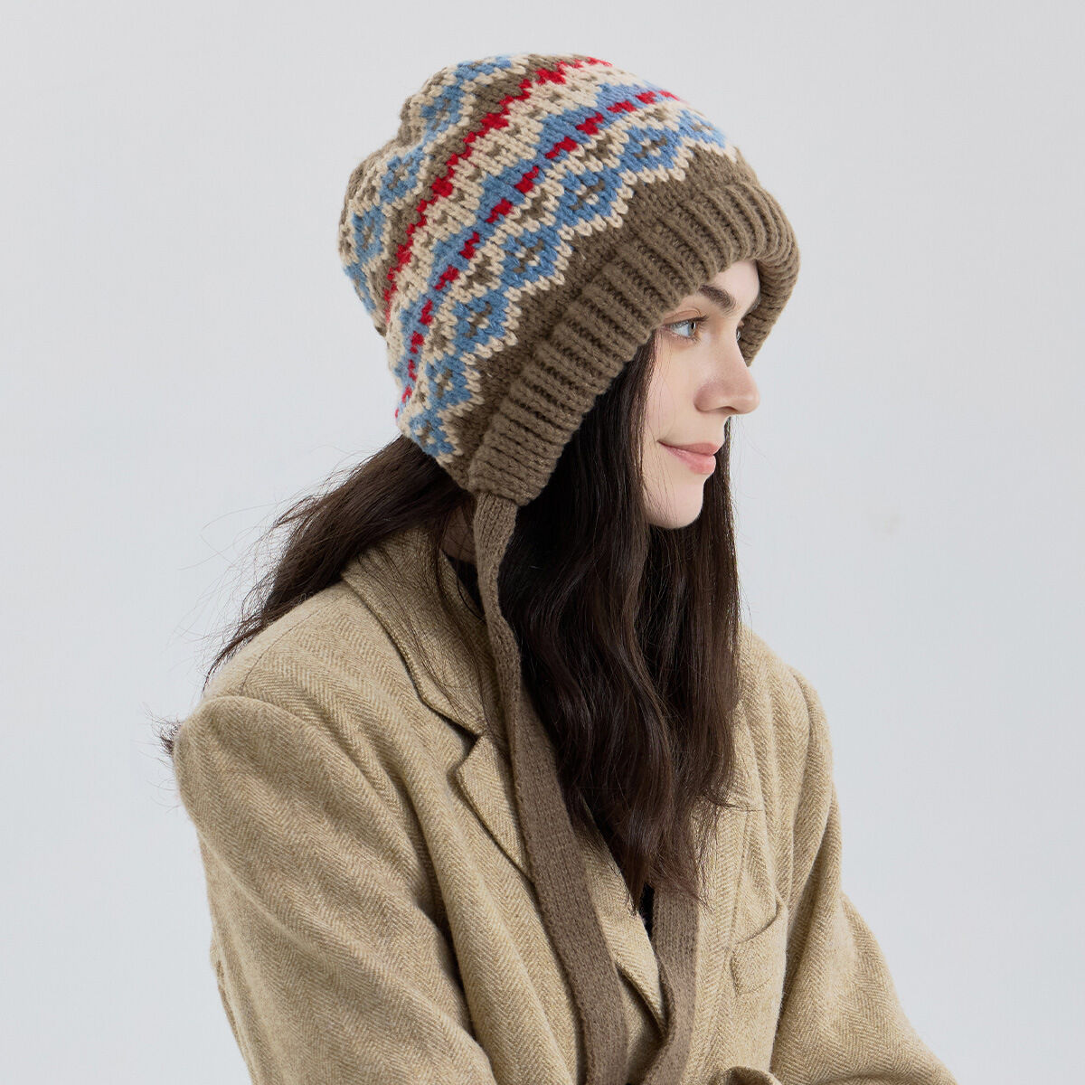 1 Piece Classic Series Fair Isle Woven Polyester Women's Hats