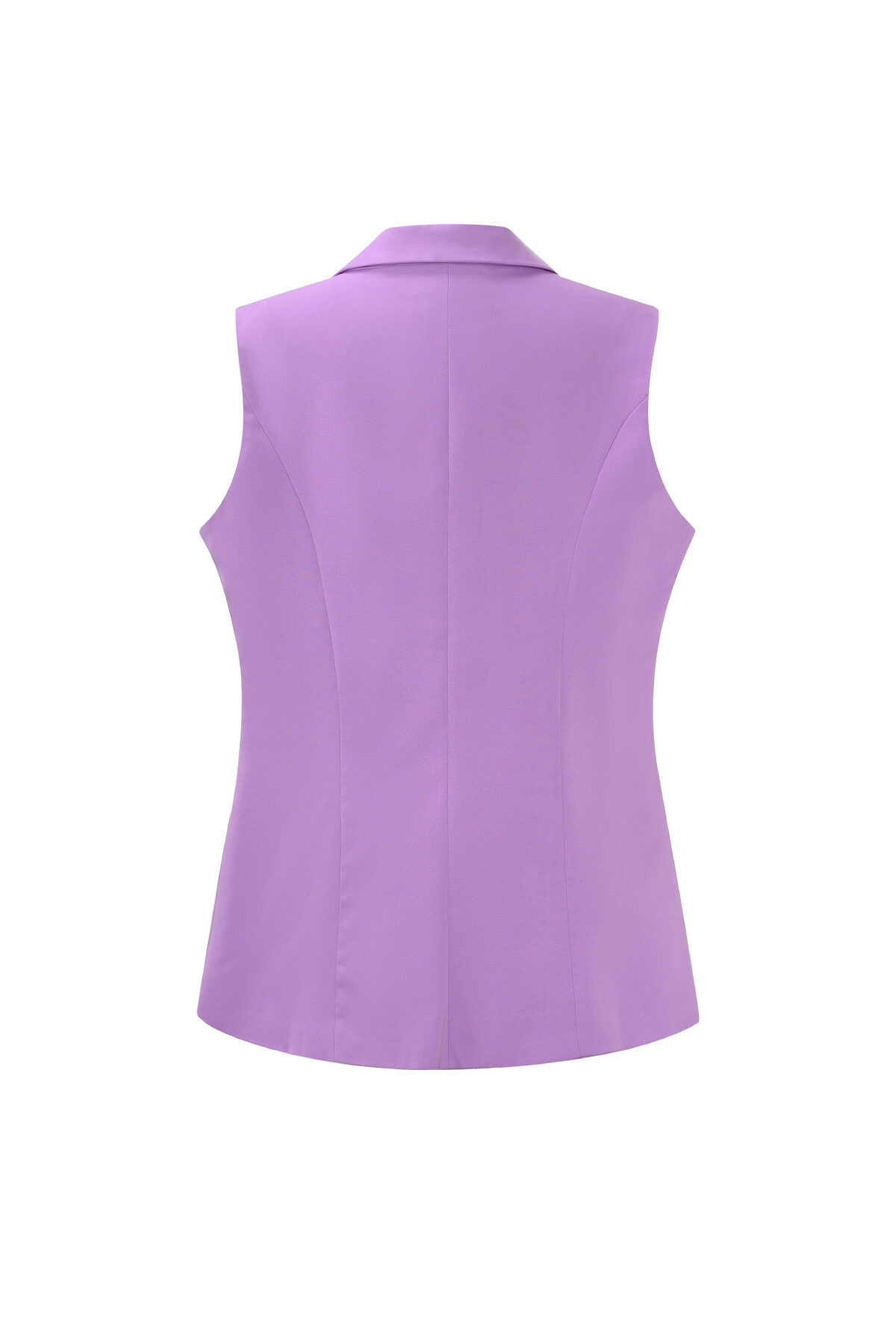 Woven Polyester Fiber Women's Sleeveless Blazer Casual Asymmetric Design h5 Picture3