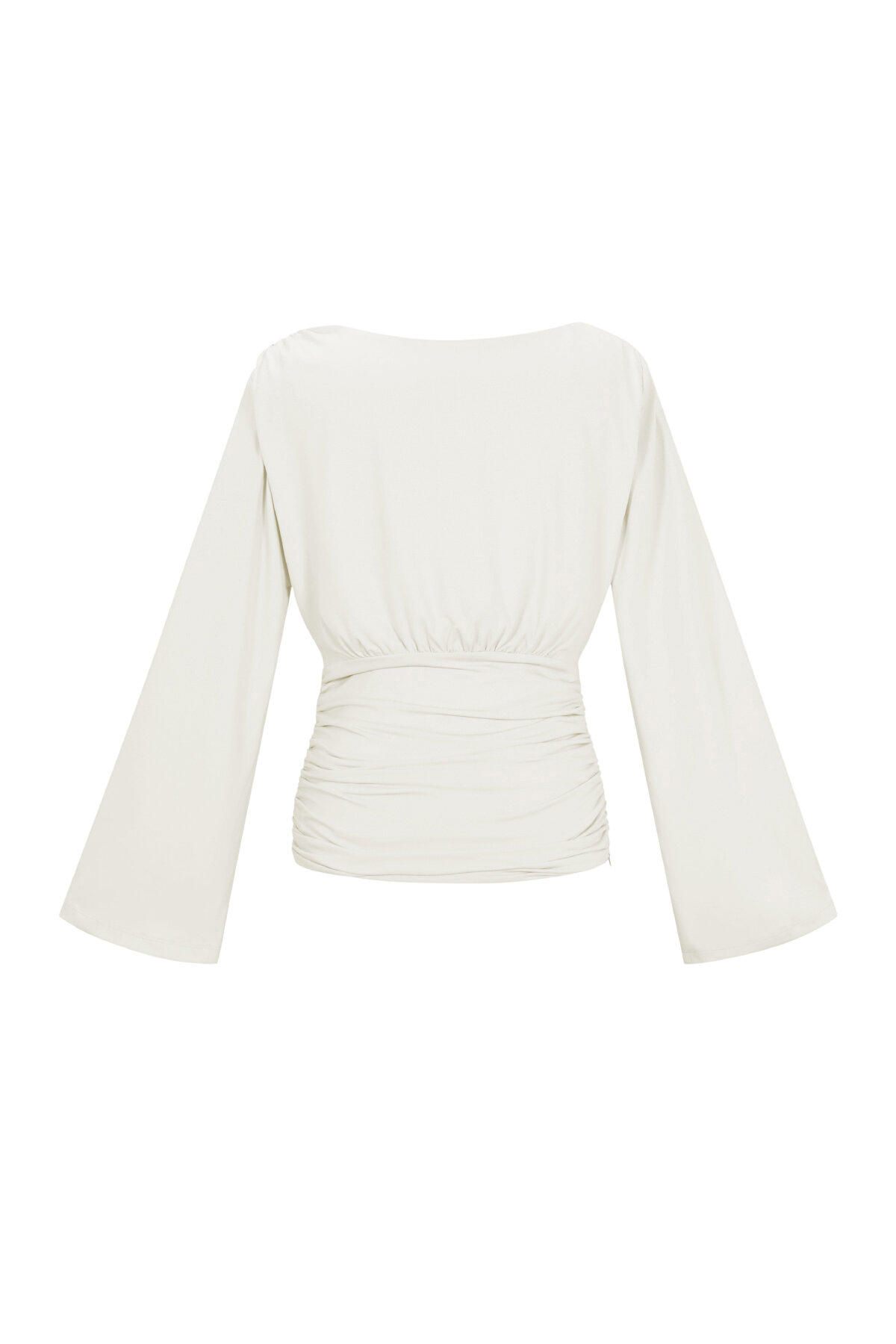 Woven Polyester Fiber Women's Long Sleeve Top Elegant Solid Color Fall/Winter h5 Picture3