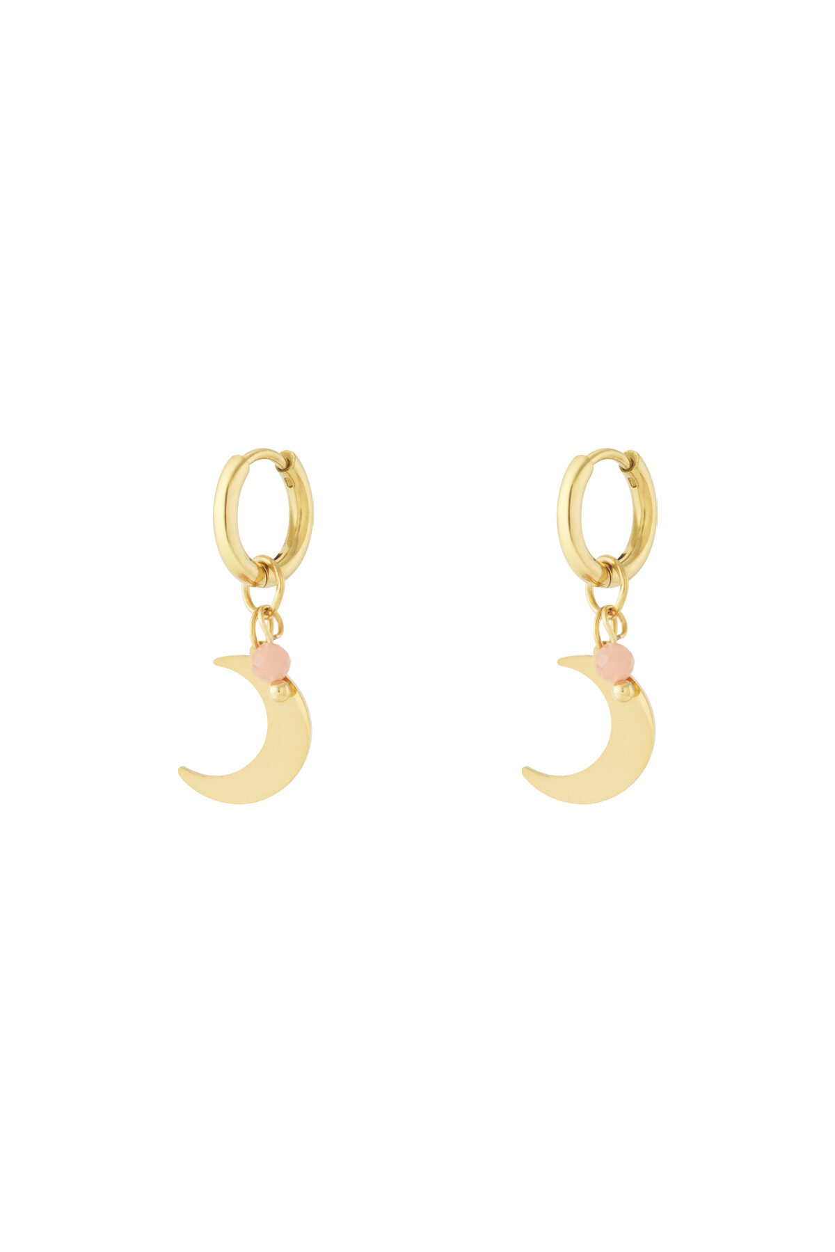 Earrings with moon charm and coloured bead 2