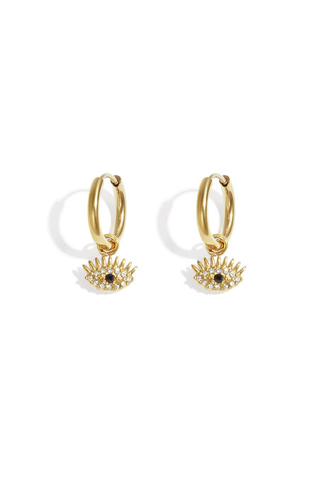 Boucles d'oreilles pendantes en acier inoxydable, œil de diable, collection décontractée et simple pour femmes 2