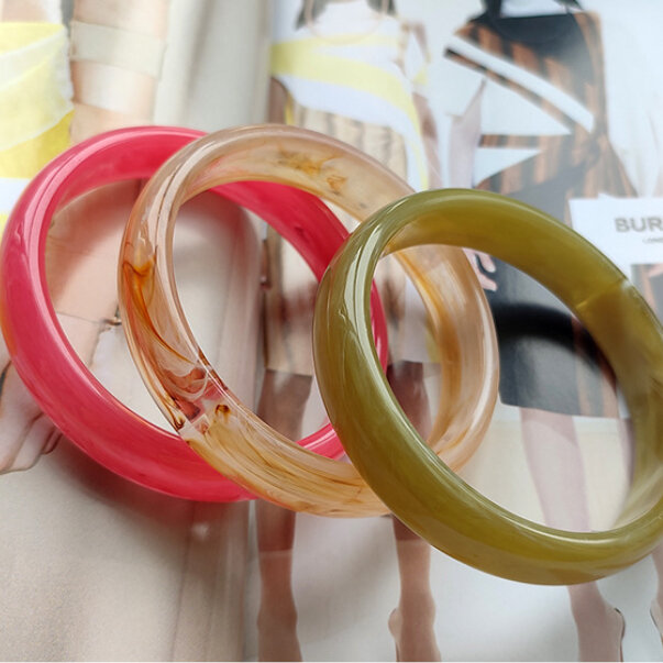 1 Piece Simple Series Elegant Gradient Color Acrylic Women's Bangles h5Picture4