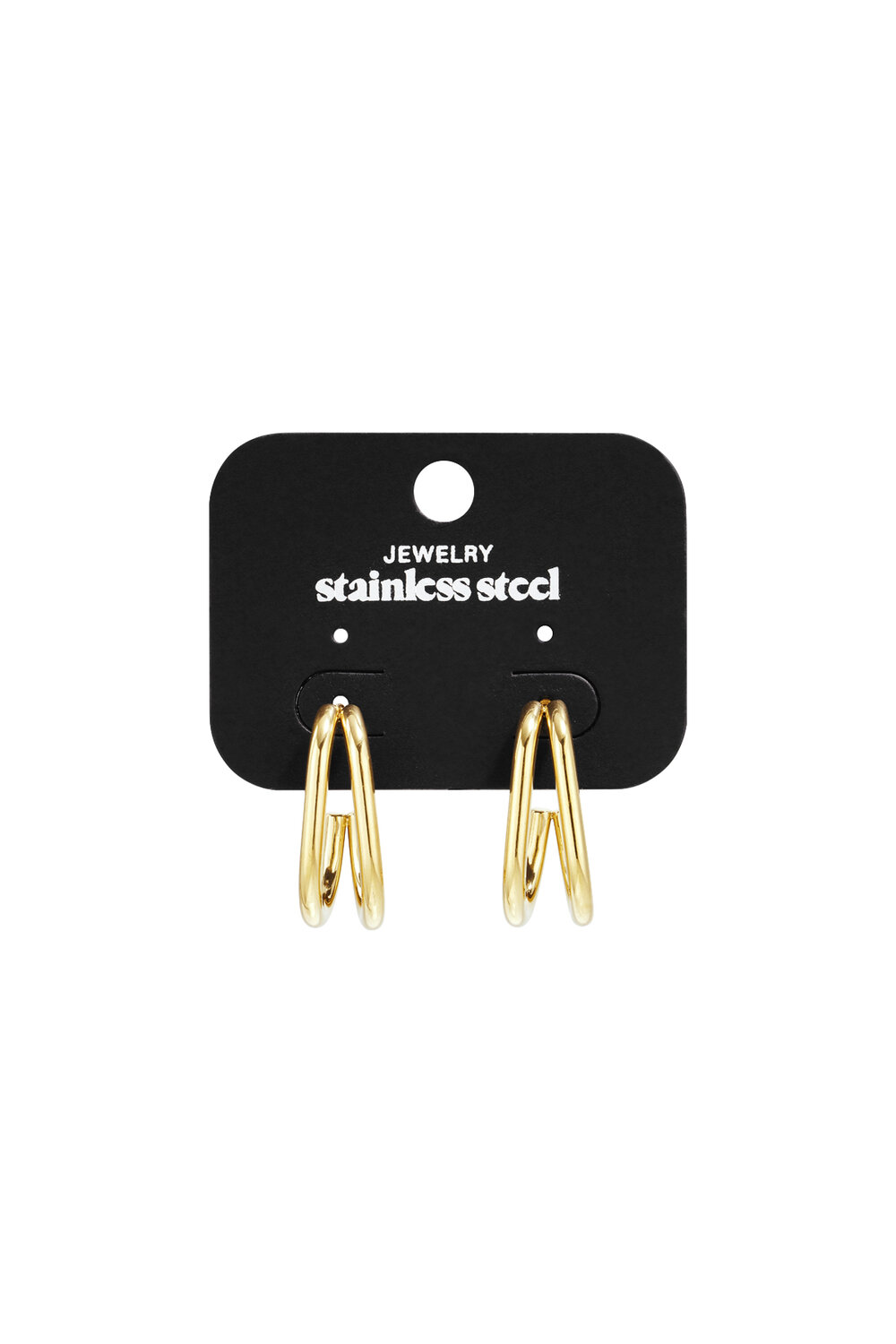 Boucles d'oreilles créoles en acier inoxydable, collection Casual Daily Simple, bijoux pour femmes h5Image6