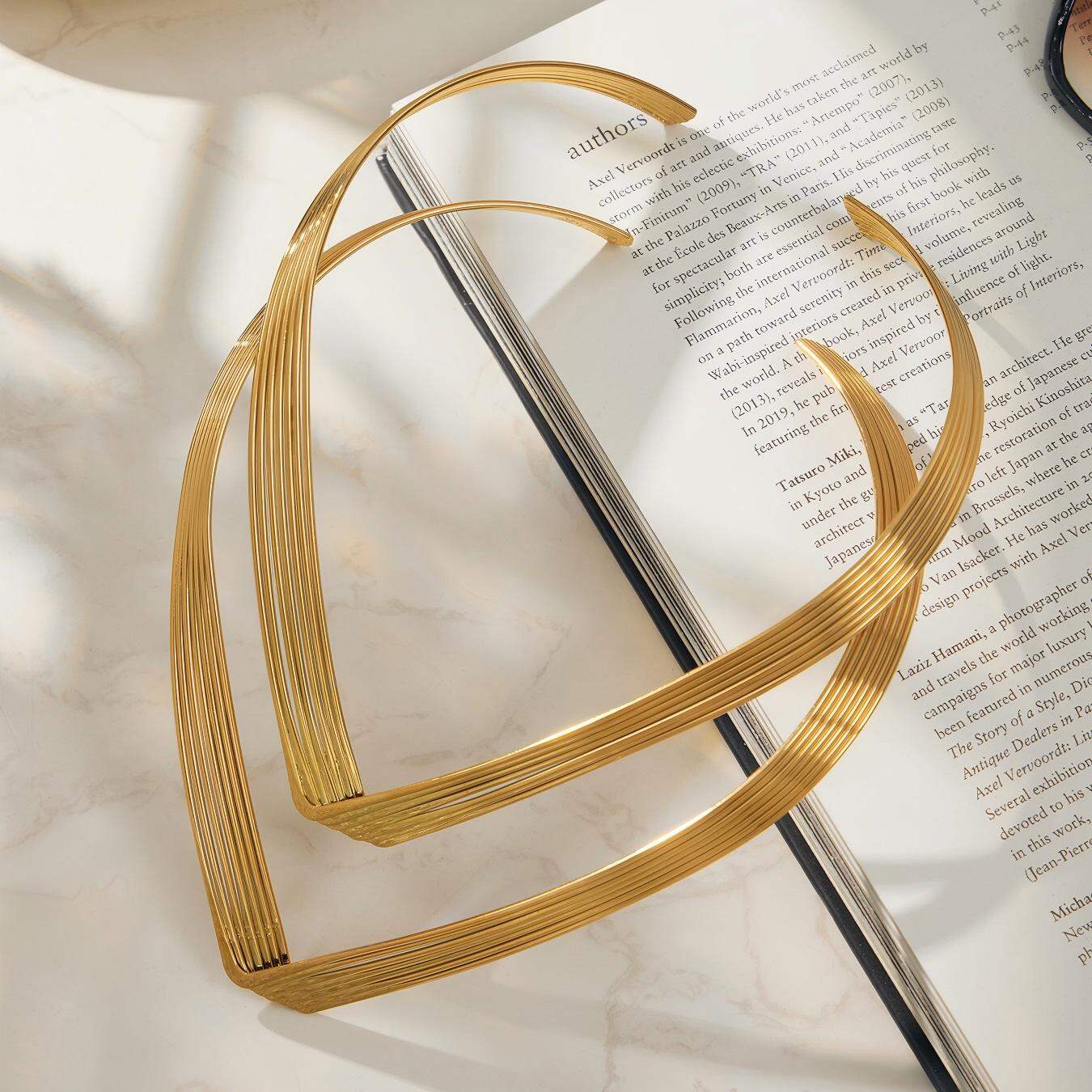 Minimalist Irregular Shape Stainless Steel Waterproof Gold Color Women's Chokers